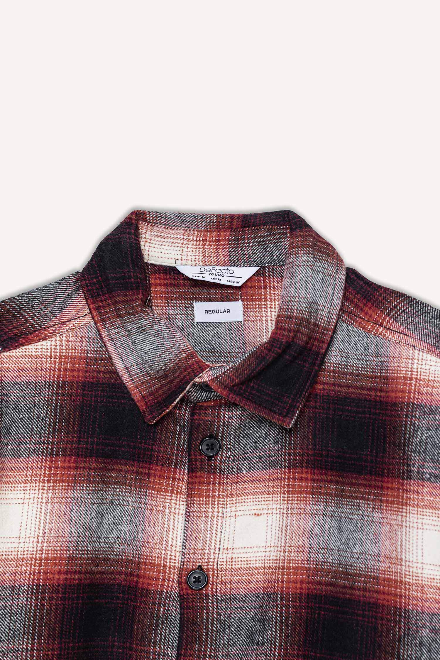 Christmas Themed Regular Fit Polo Collar Lumberjack Shirt