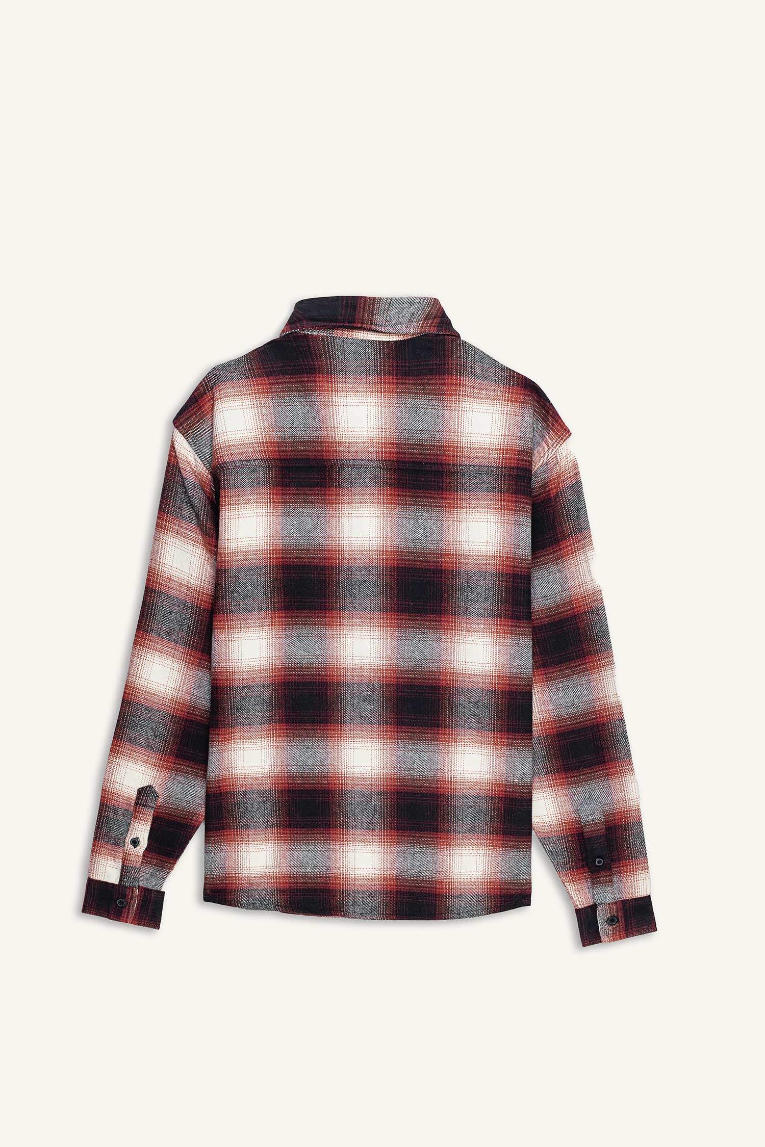 Christmas Themed Regular Fit Polo Collar Lumberjack Shirt