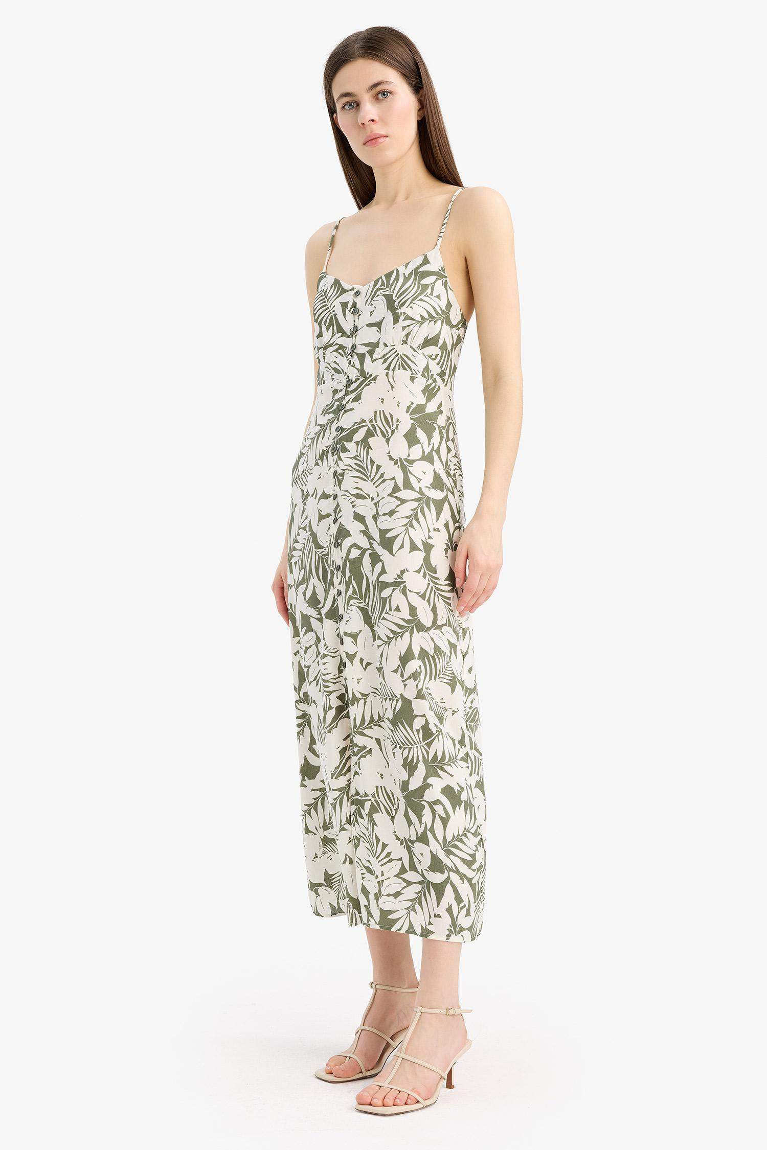 فستان ميدي كت منسوج بياخة V