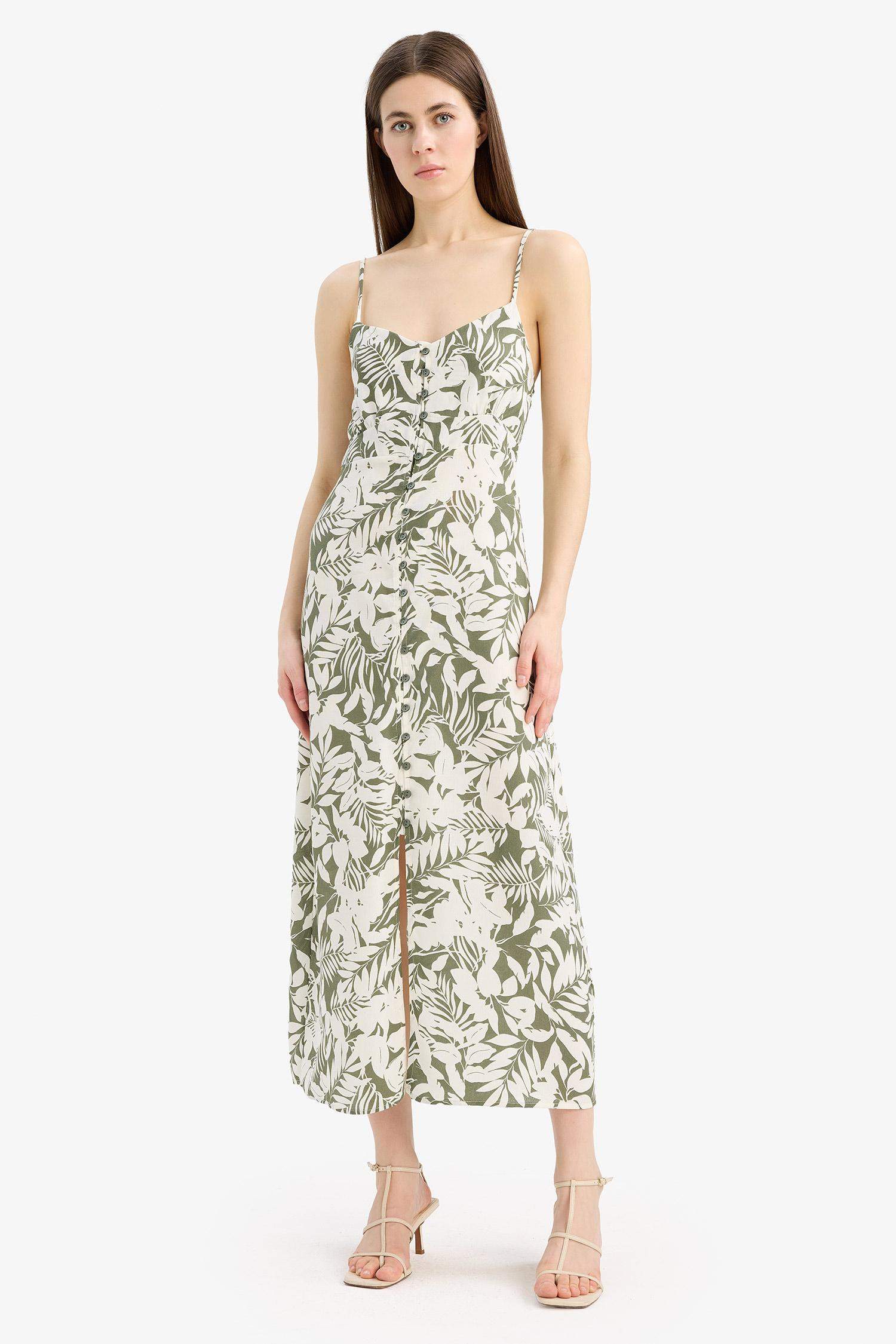 فستان ميدي كت منسوج بياخة V