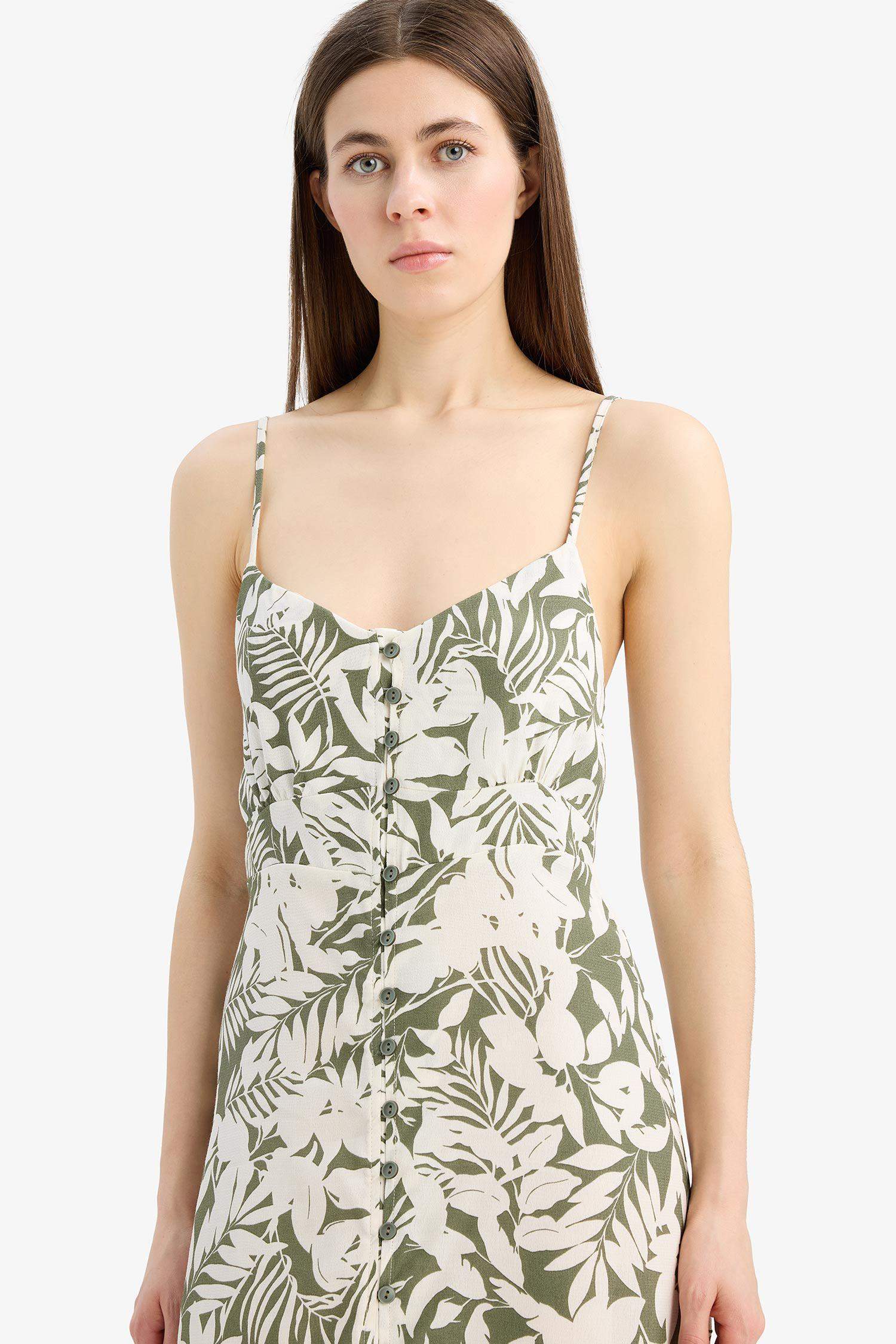 فستان ميدي كت منسوج بياخة V