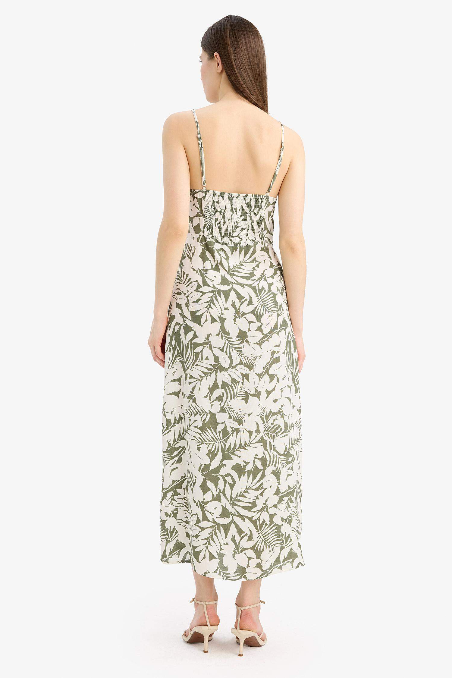 فستان ميدي كت منسوج بياخة V