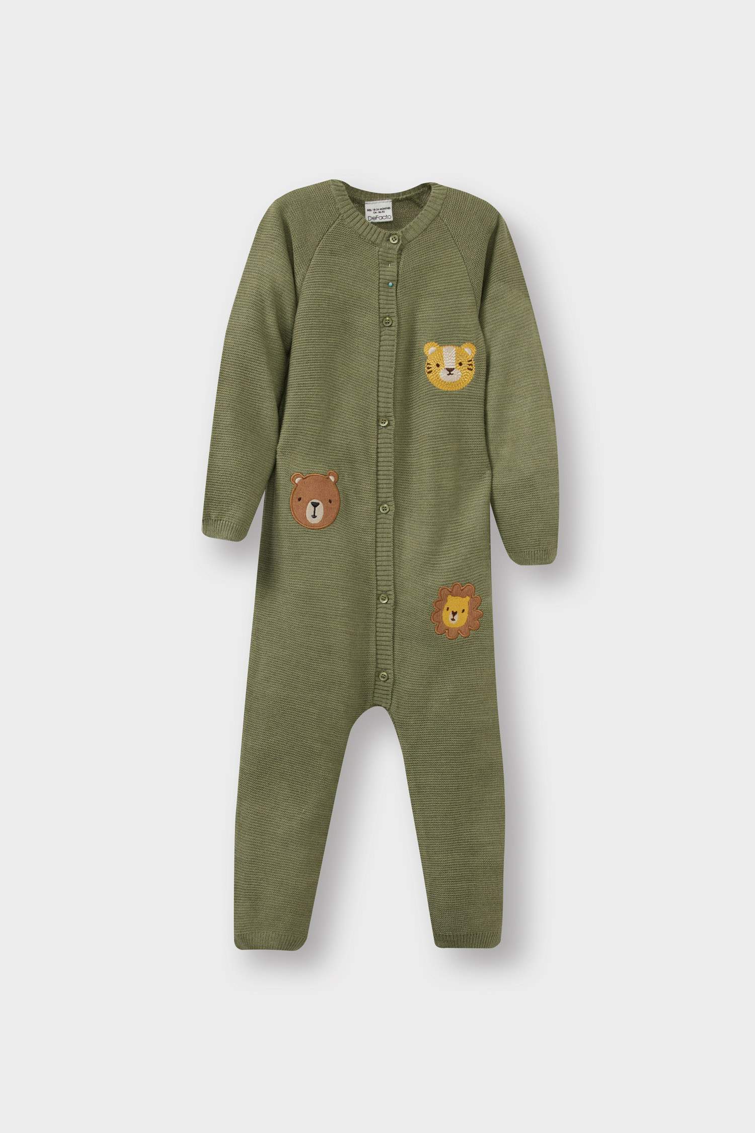 Knitwear Regular Fit Crew Neck Animal Jumpsuit