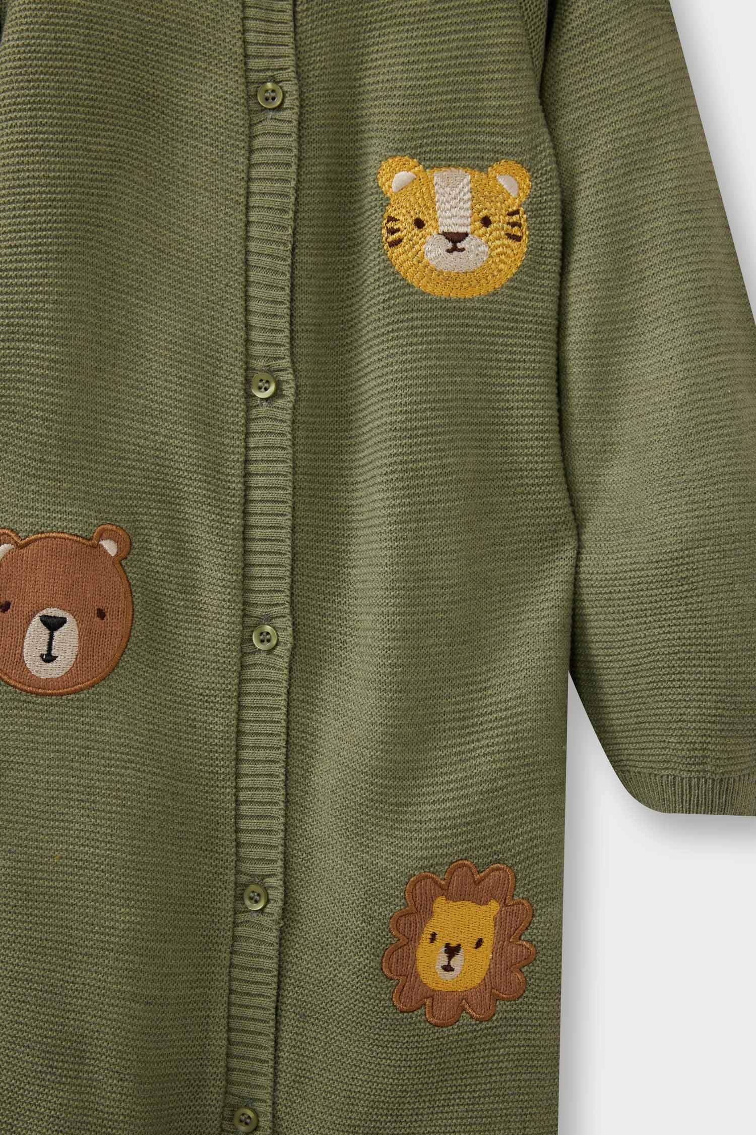 Knitwear Regular Fit Crew Neck Animal Jumpsuit