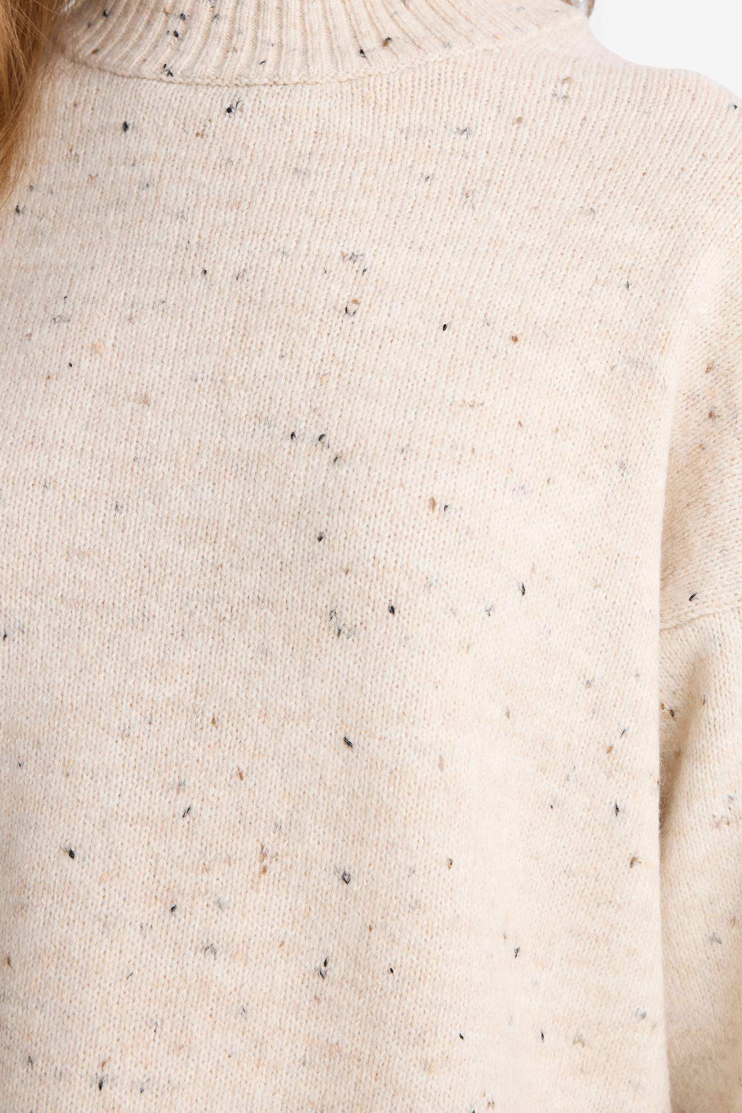 Loose Fit Bisiklet Yaka Triko Tunik