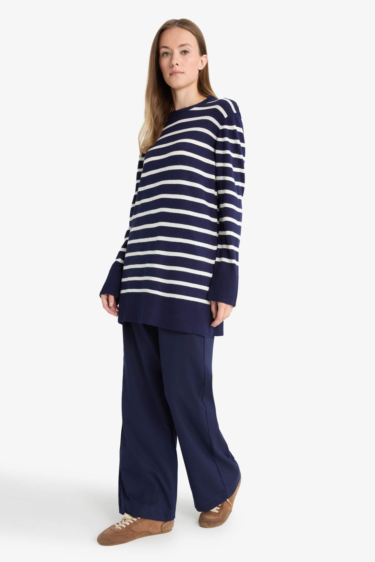 بنطلون وايد ليج برجل واسع