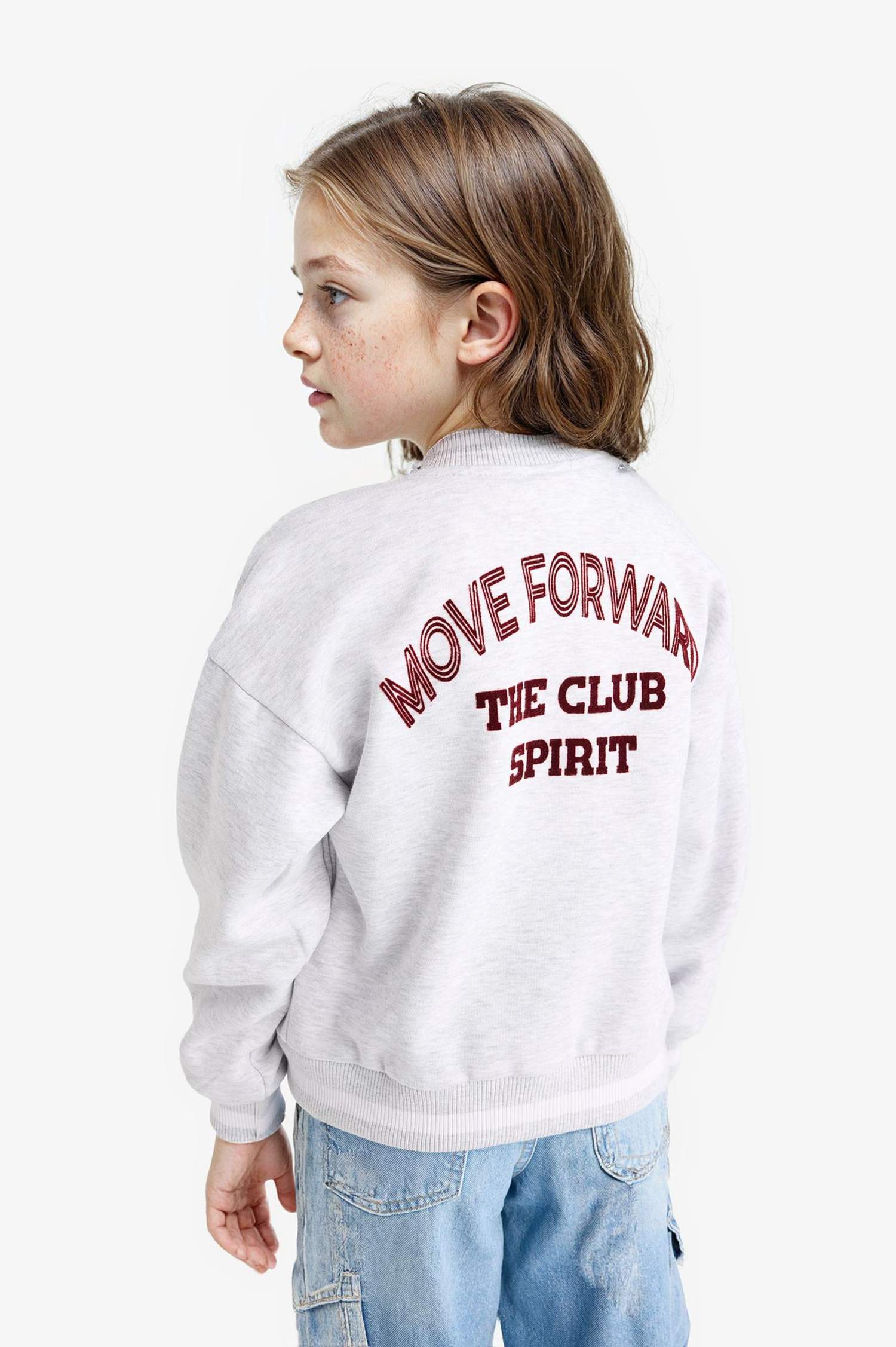 سترة بطبعة شعار قماش سميك اوفر سايز بومبر