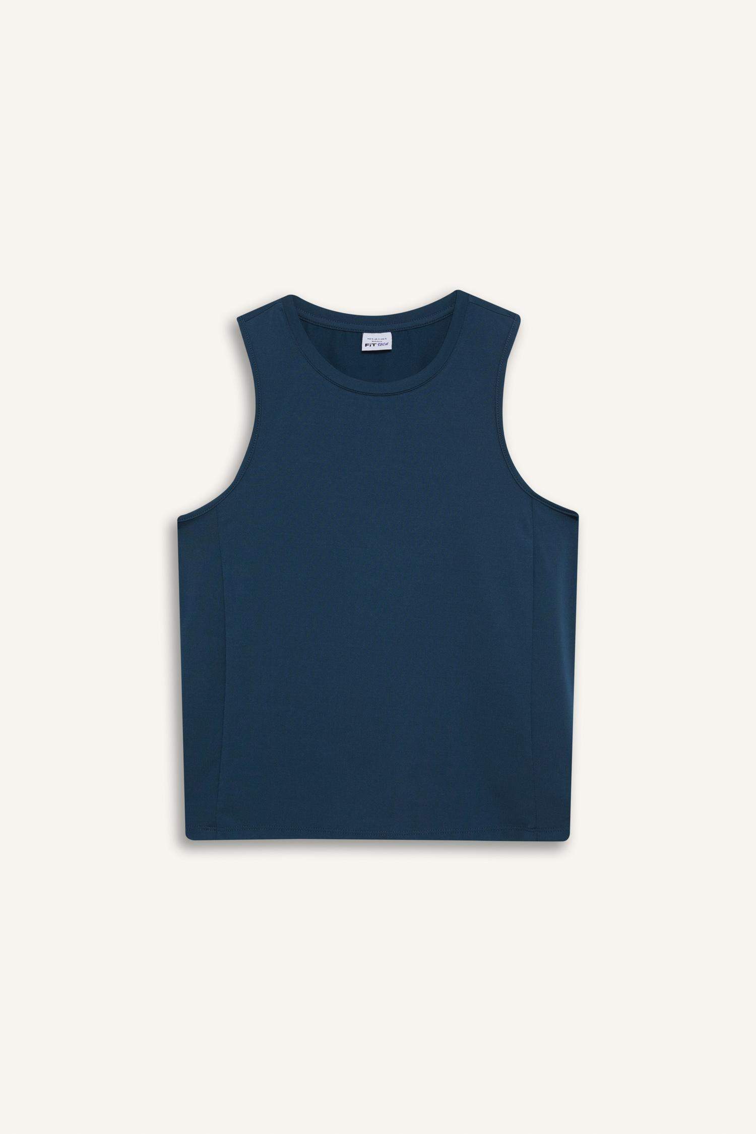 DeFactoFit Slim Fit Dar Kesim Basic Düz Bisiklet Yaka Sporcu Atlet