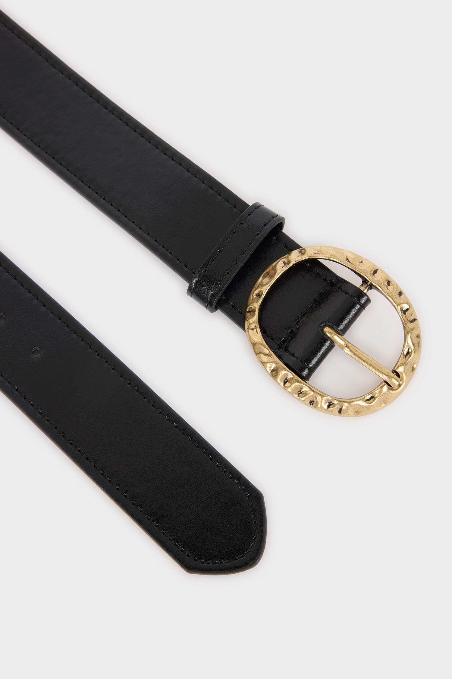 Woman Big Clasp Faux Leather Jean Belt