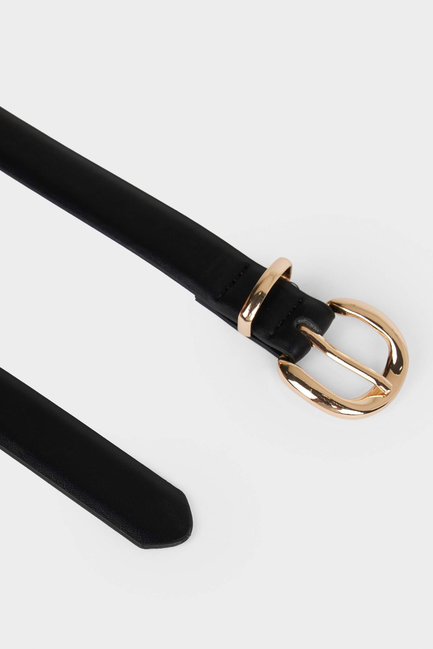 Kadın Oval Toka Suni Deri 2'li Günlük Kemer