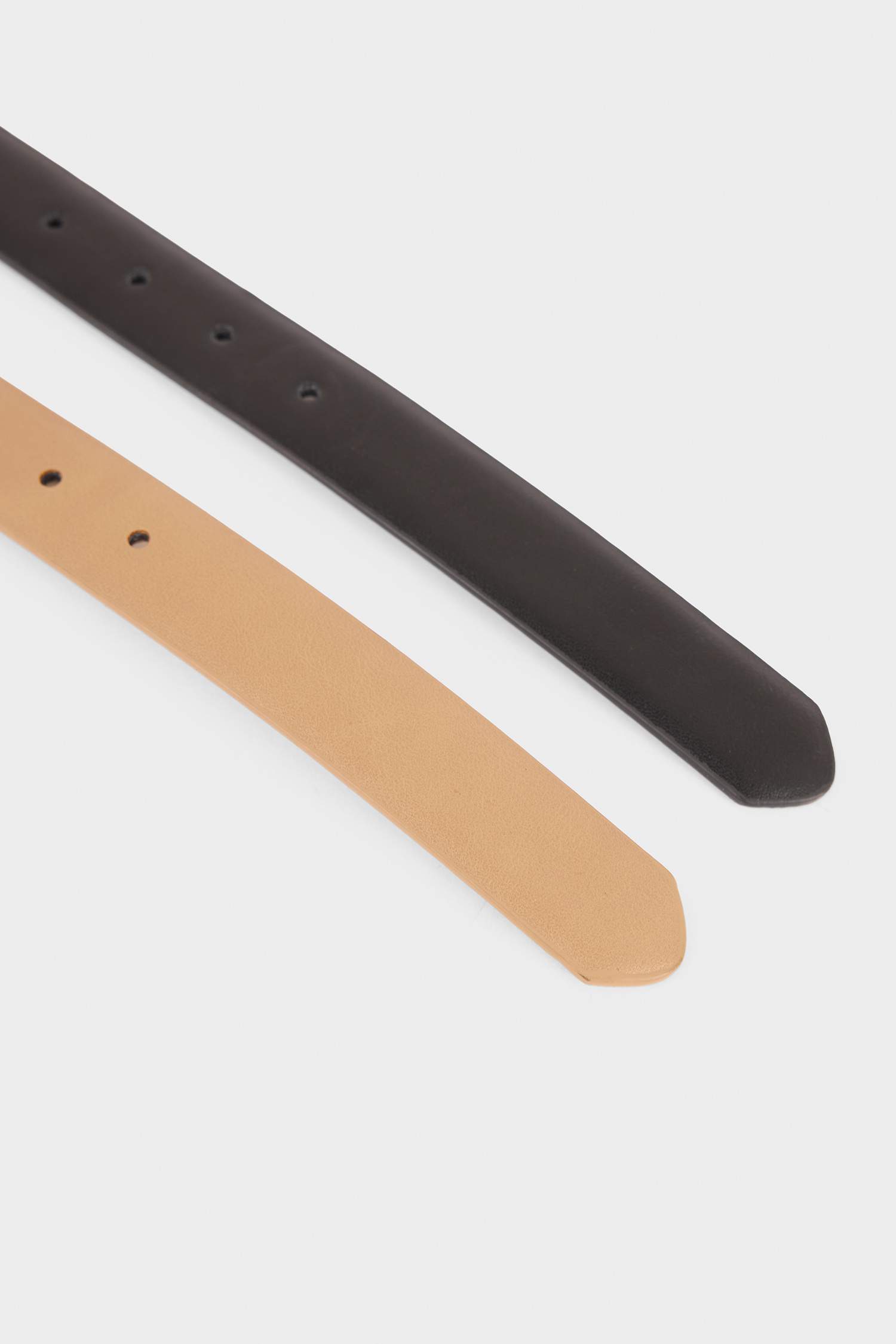 Lot de 2 Ceintures en similicuir à boucle ovale pour femme