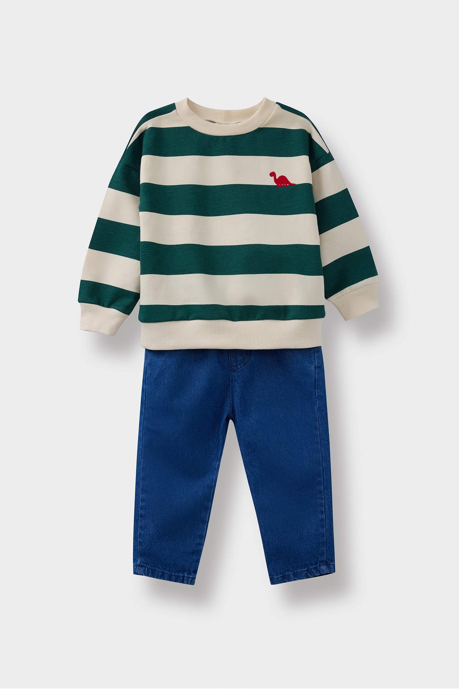 Baby Boy Striped Sweatshirt Jeans 2 Piece Set