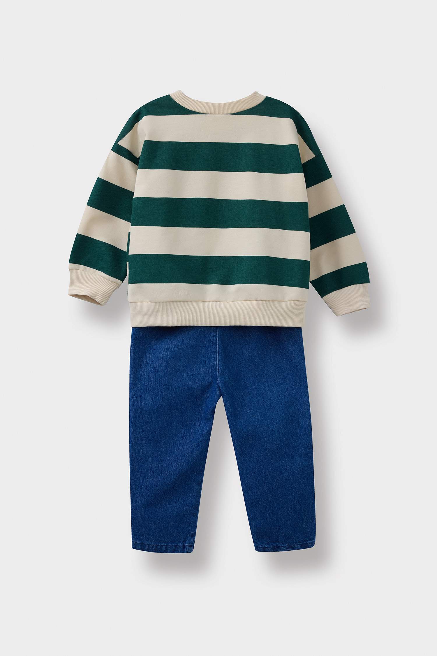 Baby Boy Striped Sweatshirt Jeans 2 Piece Set