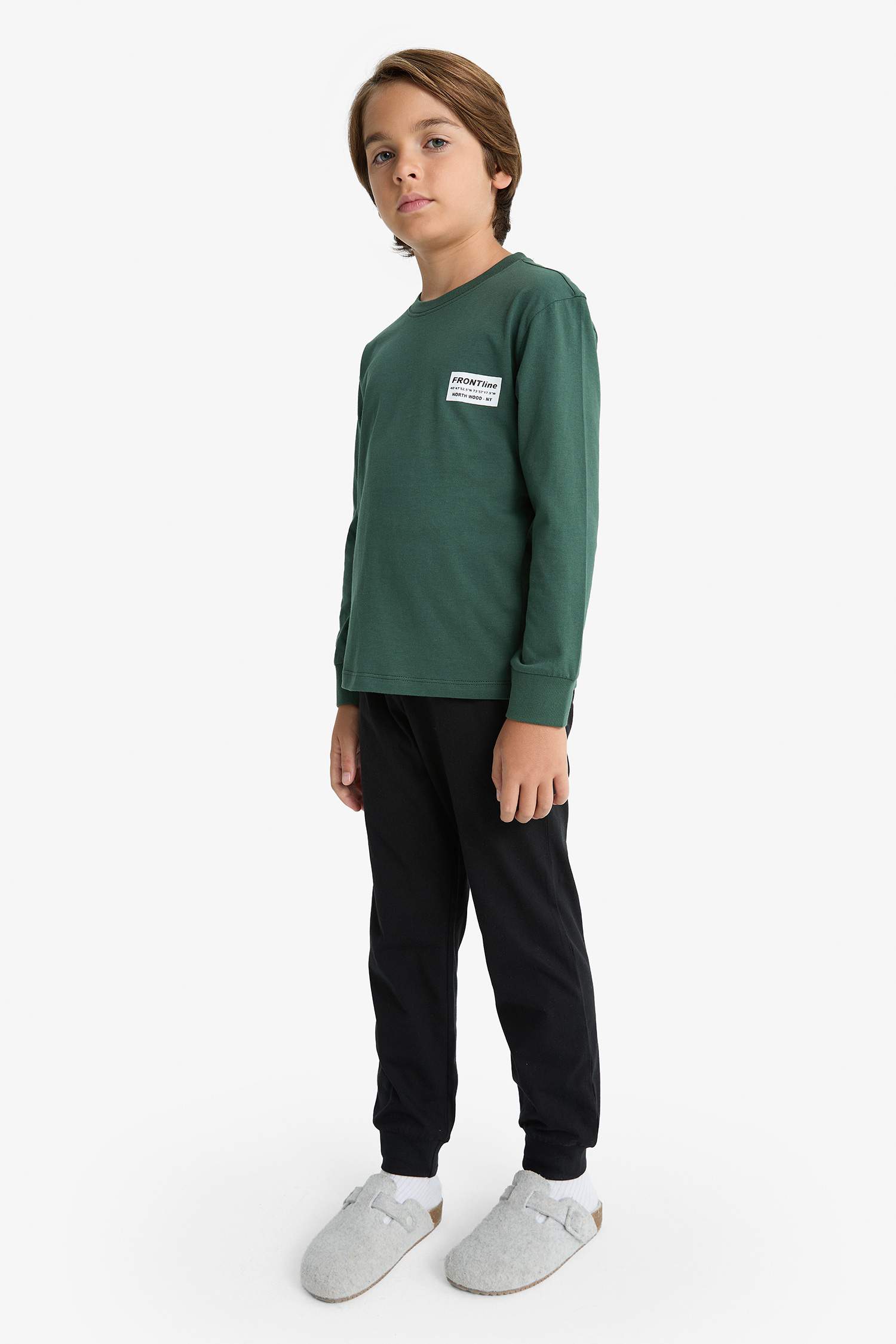 Erkek Çocuk Pijama Takımı Baskılı Uzun Kollu Üst Uzun Alt