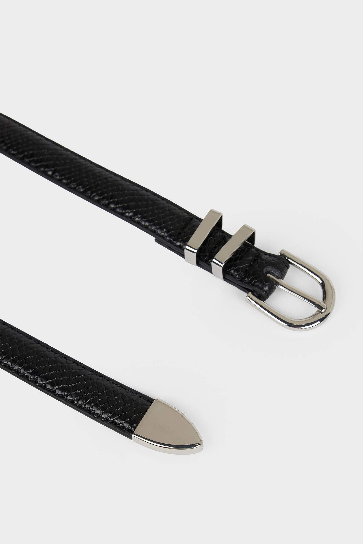 Kadın Oval Toka Suni Deri 2'li Günlük Kemer