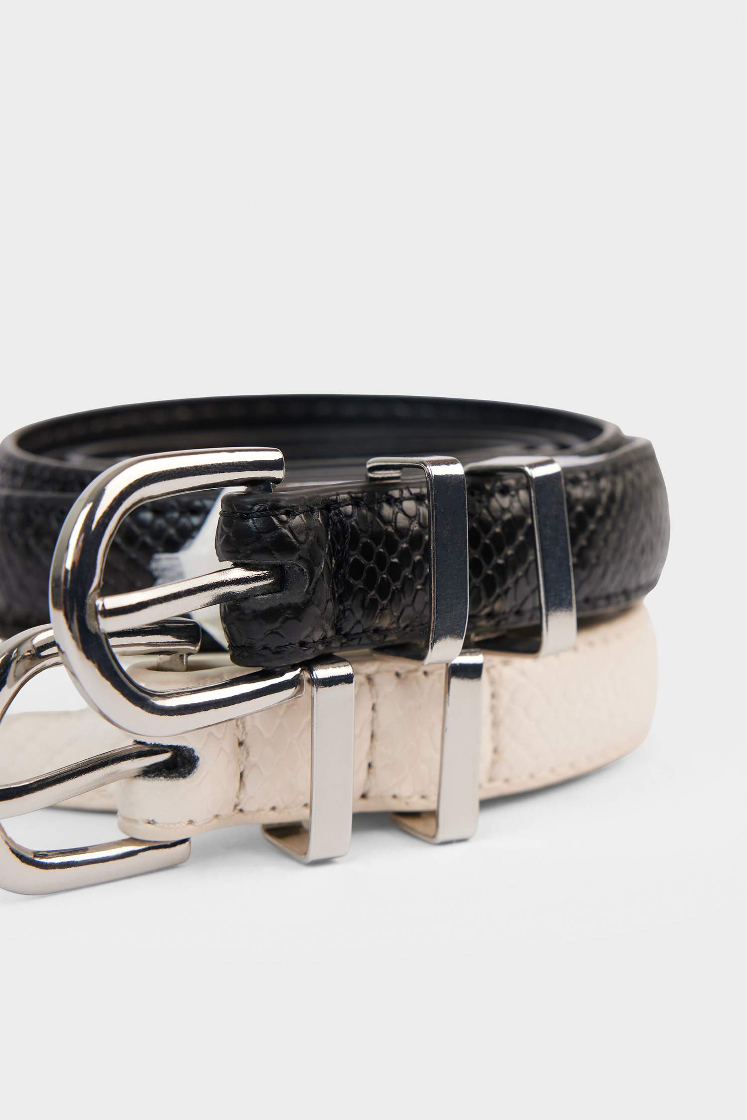 Kadın Oval Toka Suni Deri 2'li Günlük Kemer