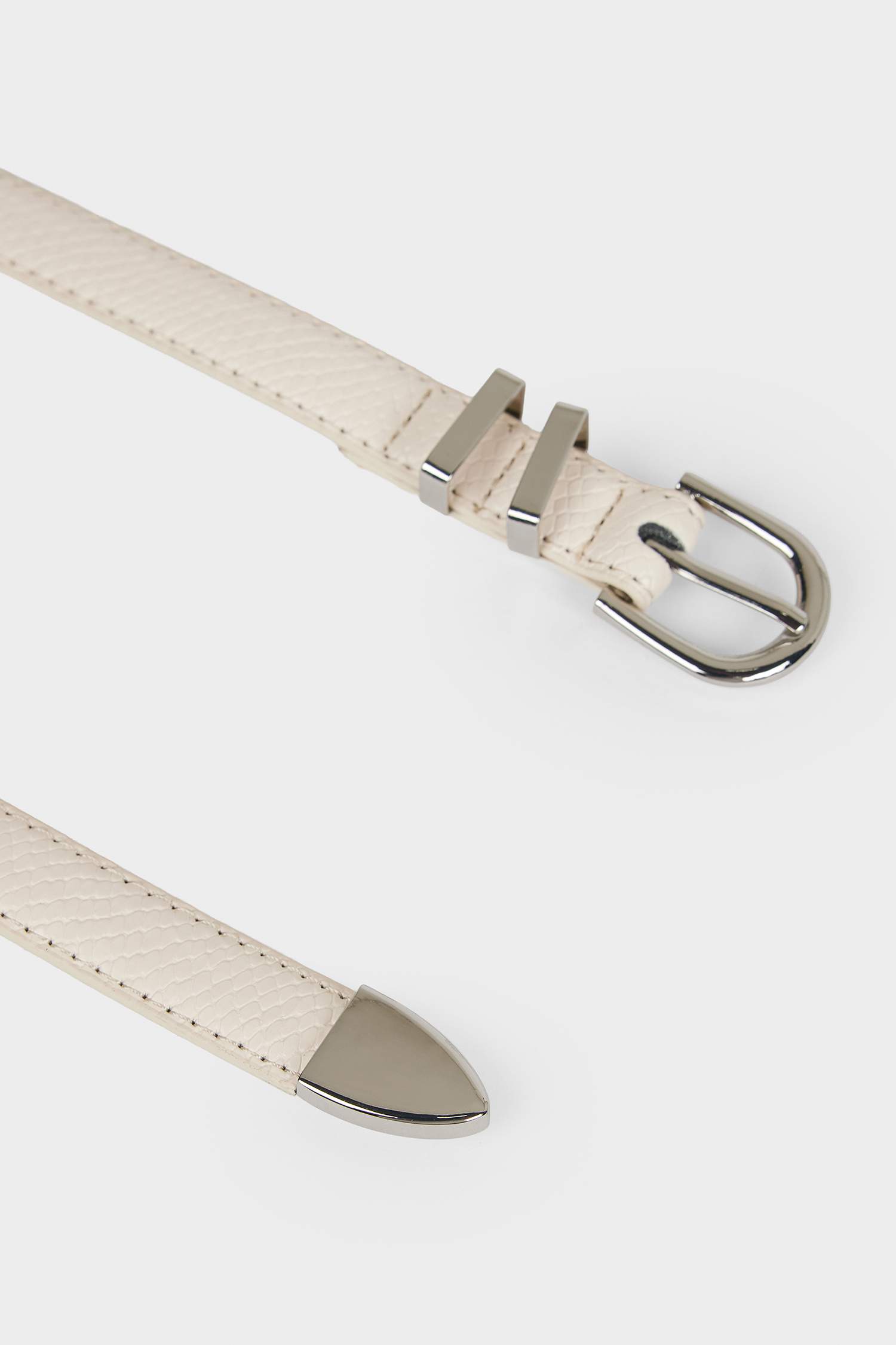 Kadın Oval Toka Suni Deri 2'li Günlük Kemer