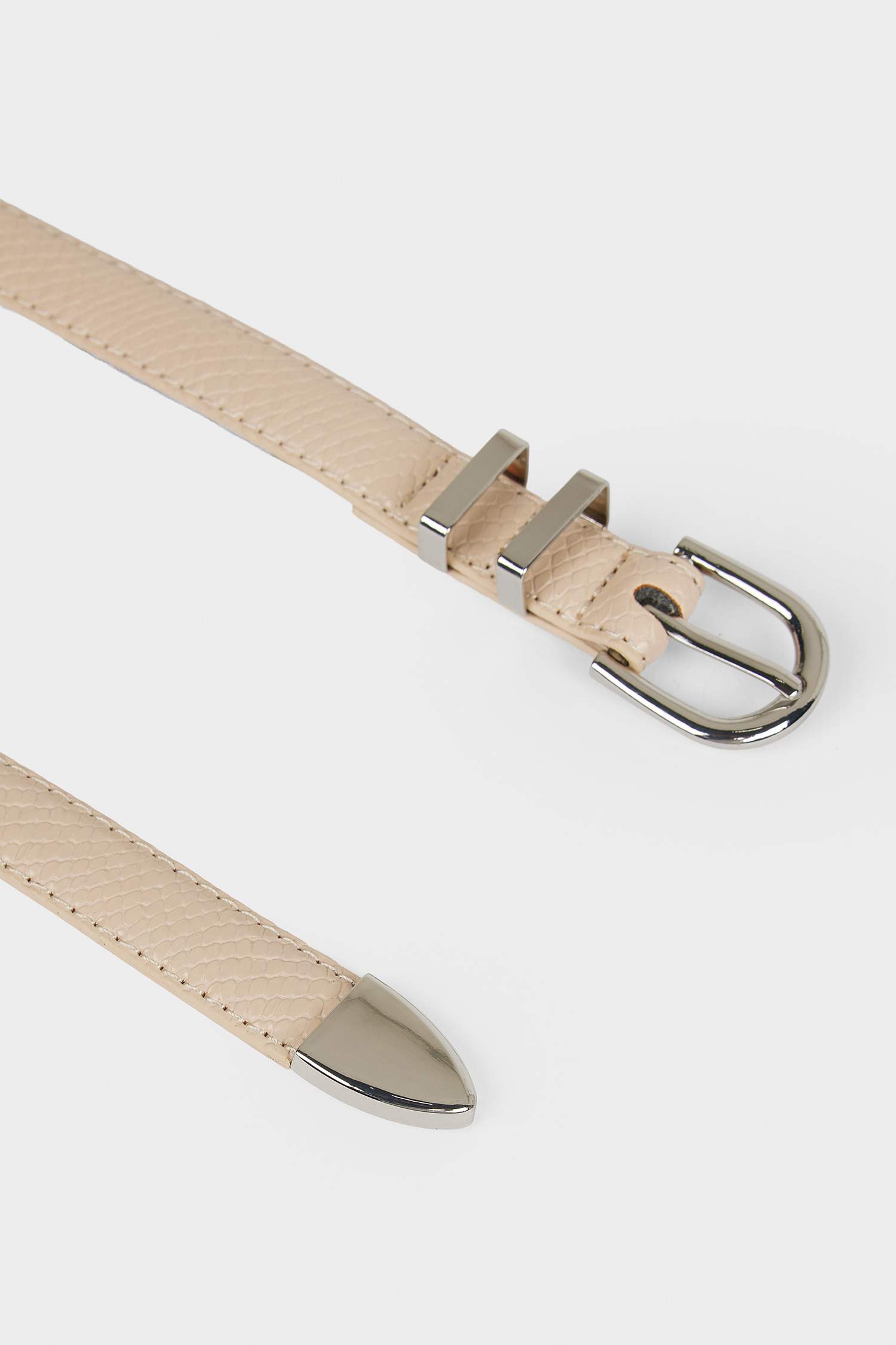 Kadın Oval Toka Suni Deri 2'li Günlük Kemer