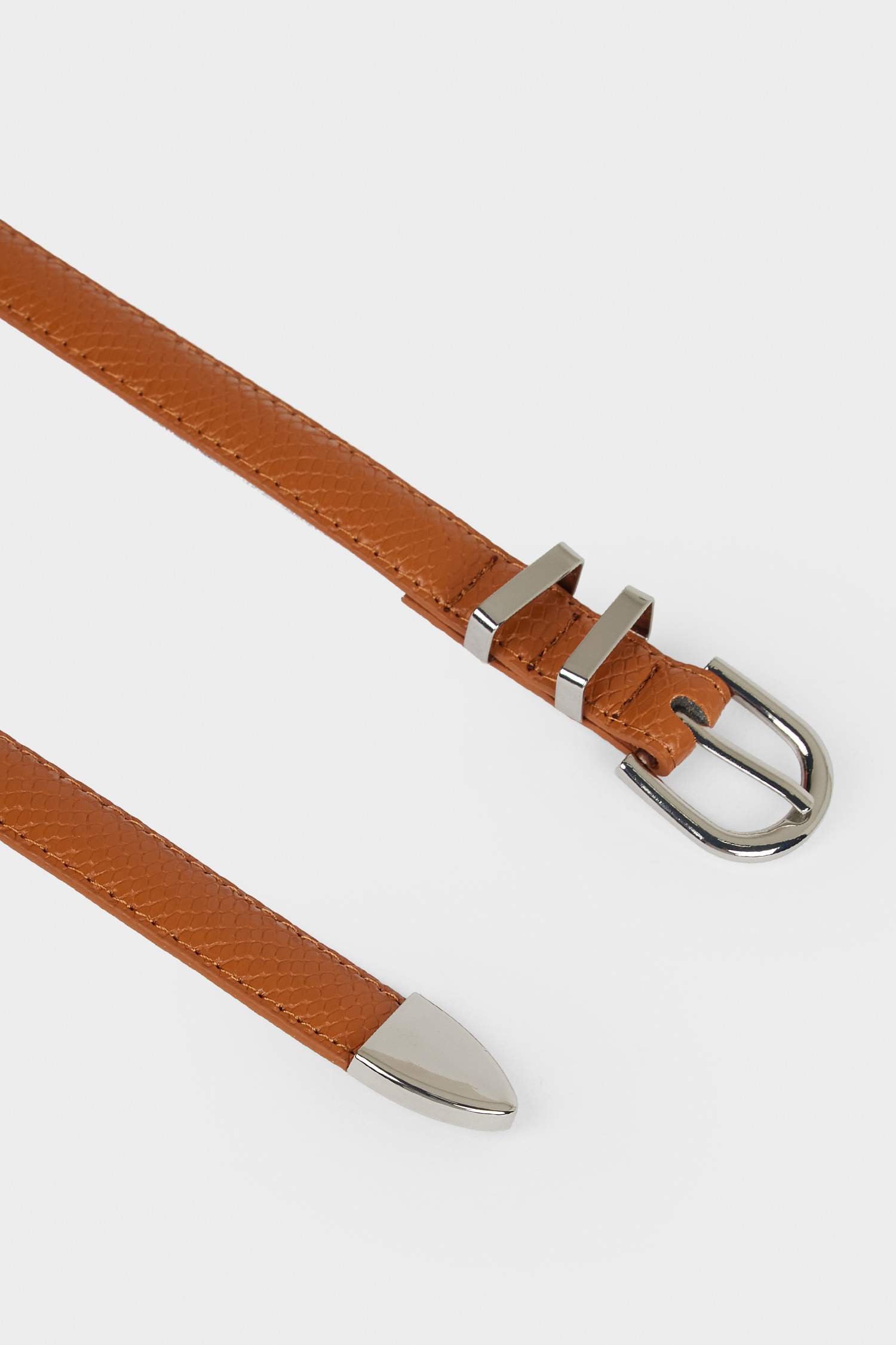 Kadın Oval Toka Suni Deri 2'li Günlük Kemer