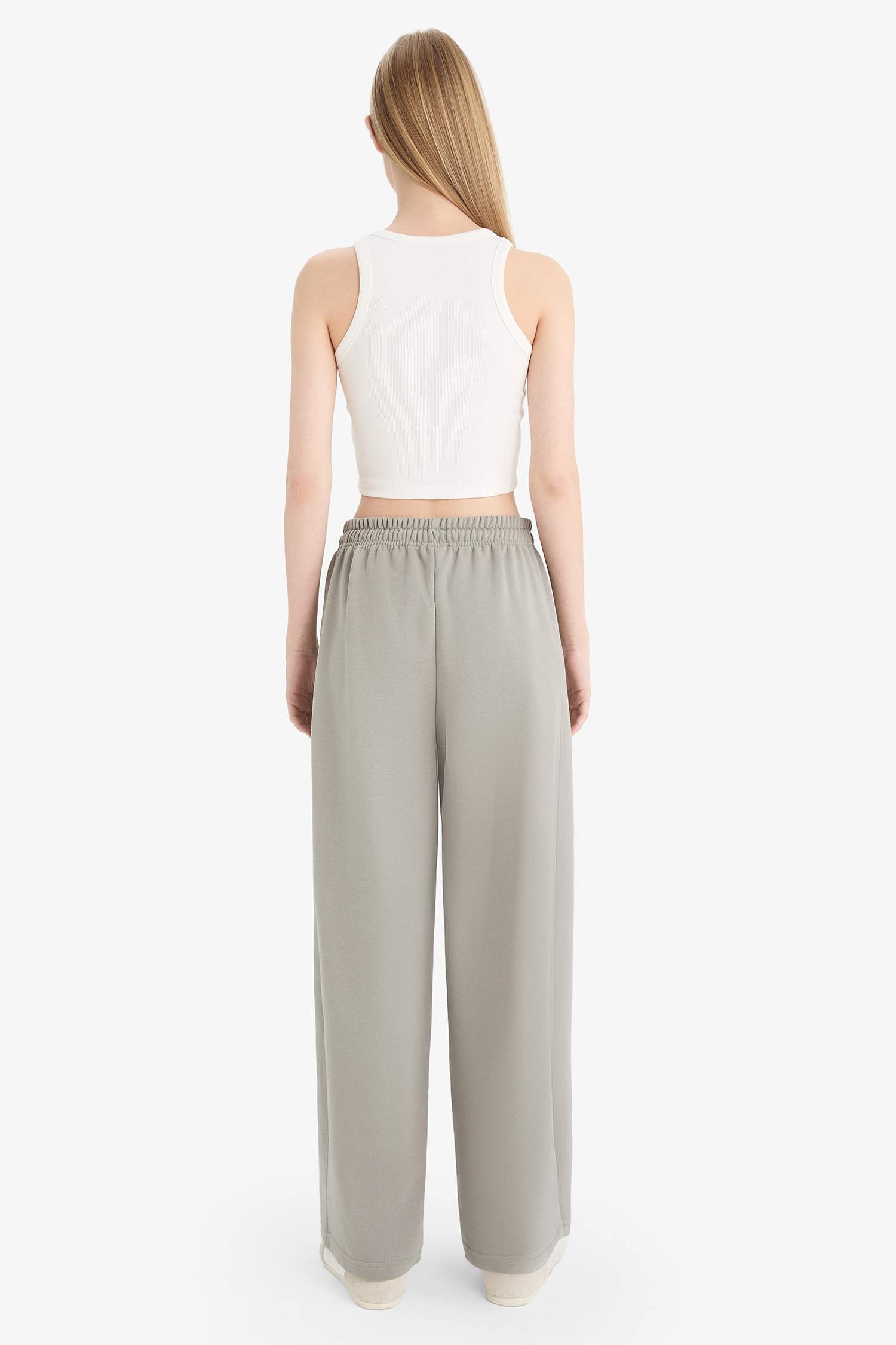 Barrel Fit Beli Bağcıklı Cepli Pantolon