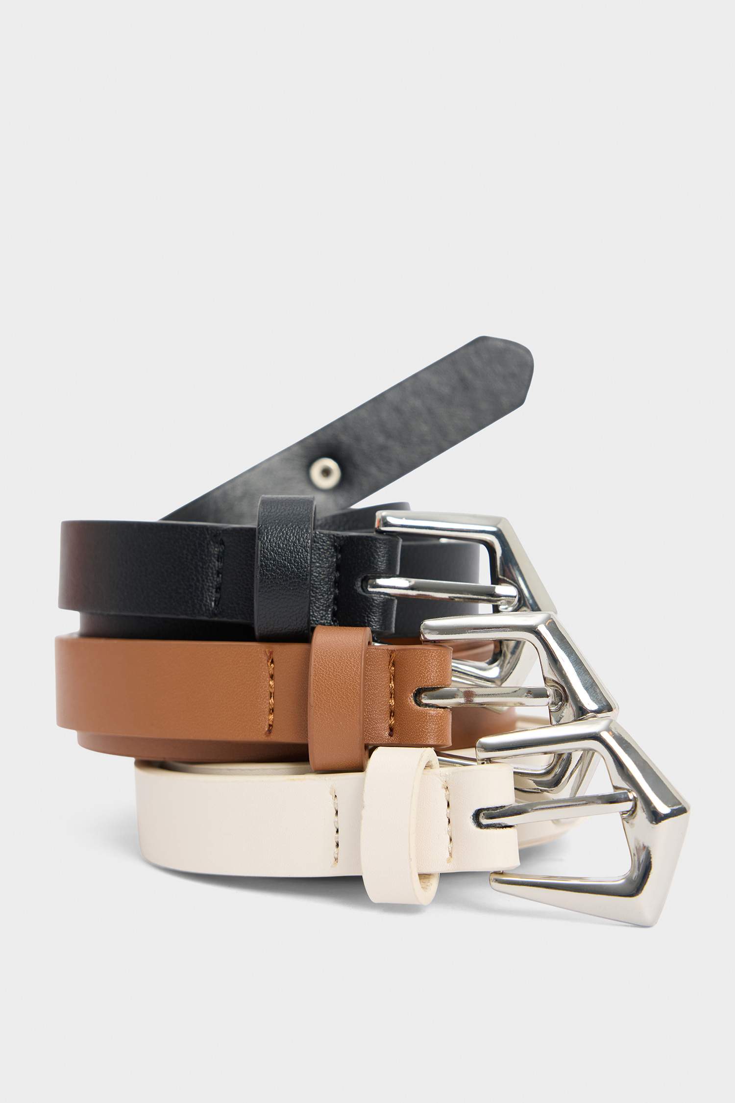 حزام جلد صناعي من 3 قطع