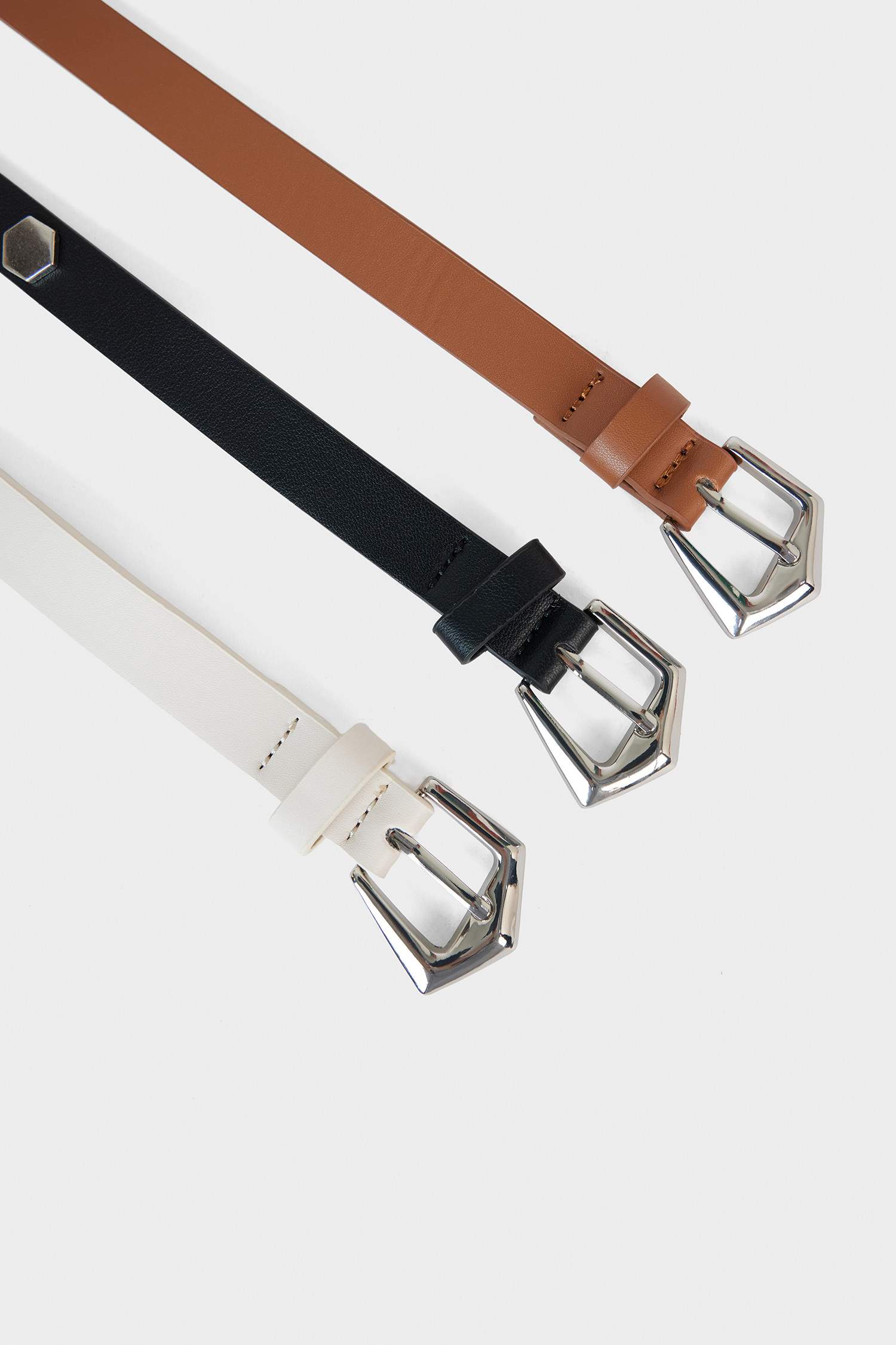 حزام جلد صناعي من 3 قطع