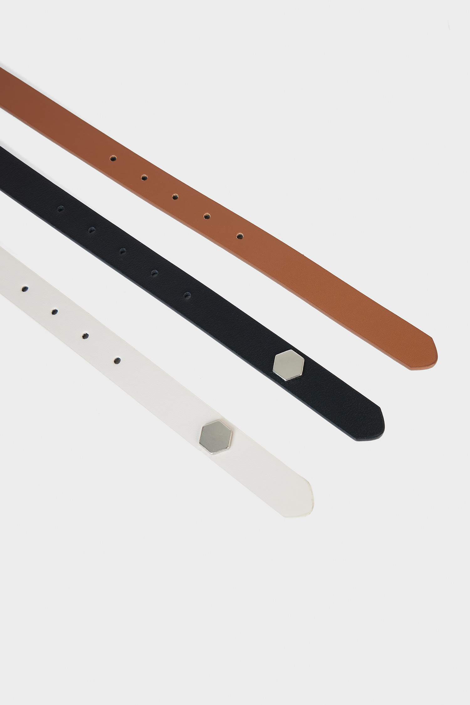 حزام جلد صناعي من 3 قطع