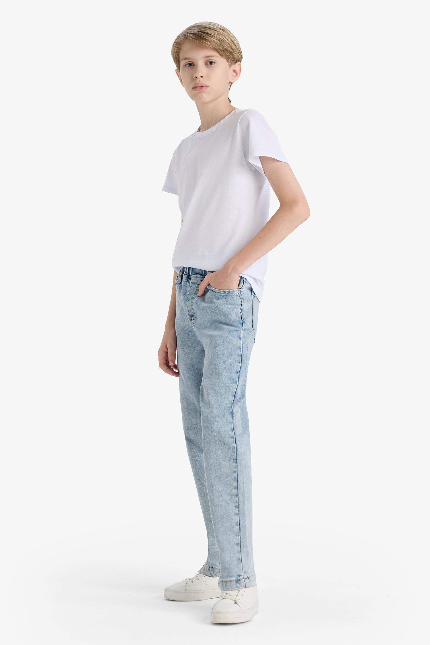 Erkek Çocuk Balloon Fit Düz Paça Jean Pantolon