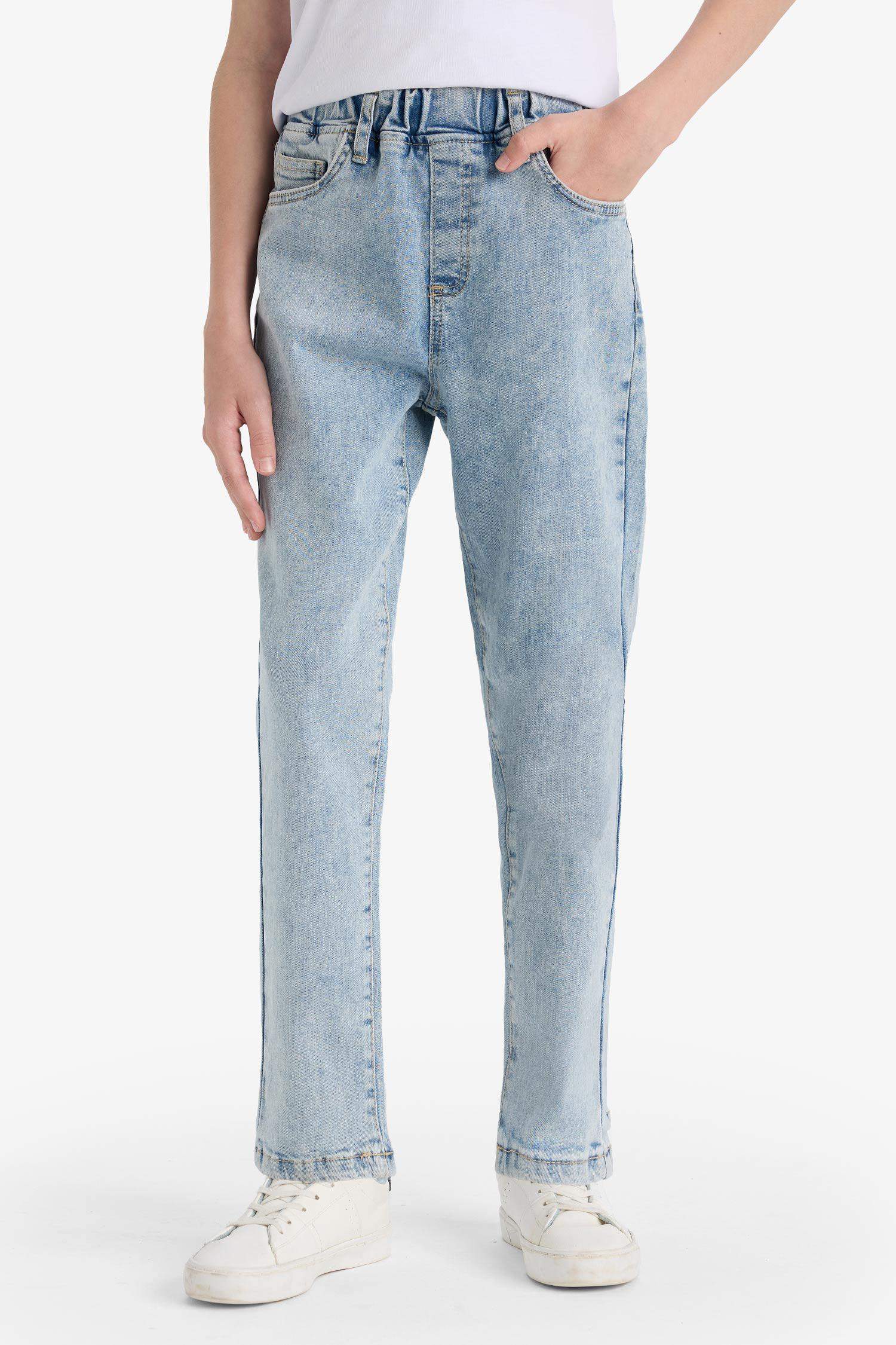 Erkek Çocuk Balloon Fit Düz Paça Jean Pantolon