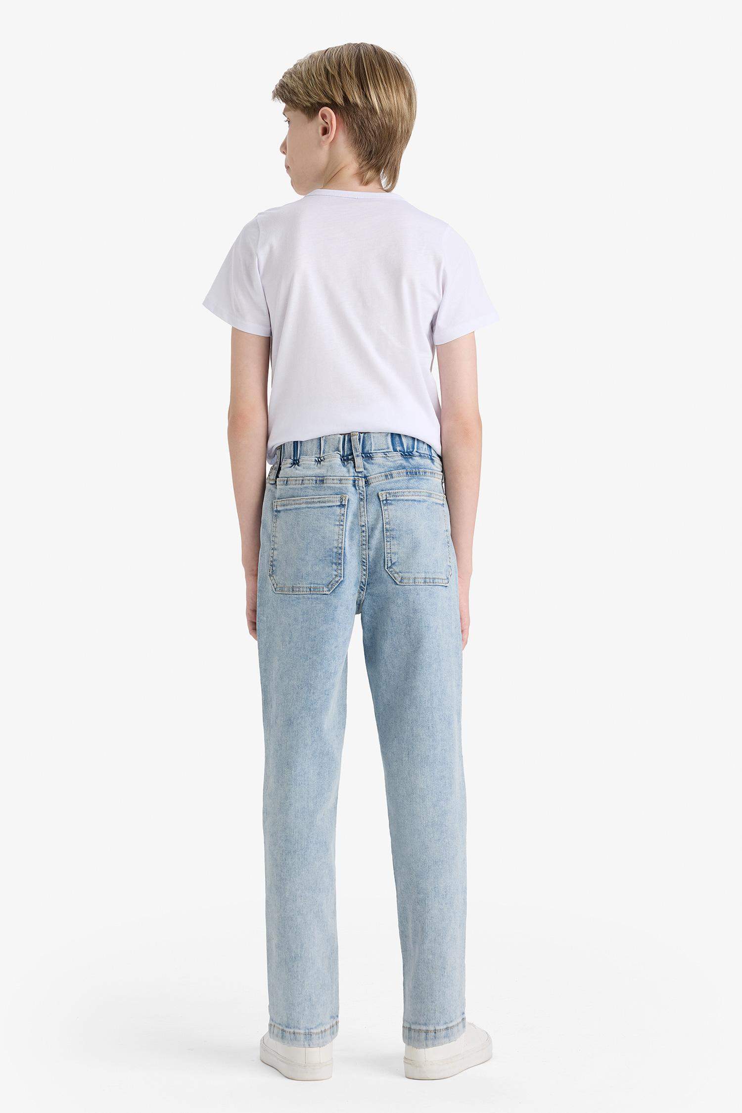 Erkek Çocuk Balloon Fit Düz Paça Jean Pantolon