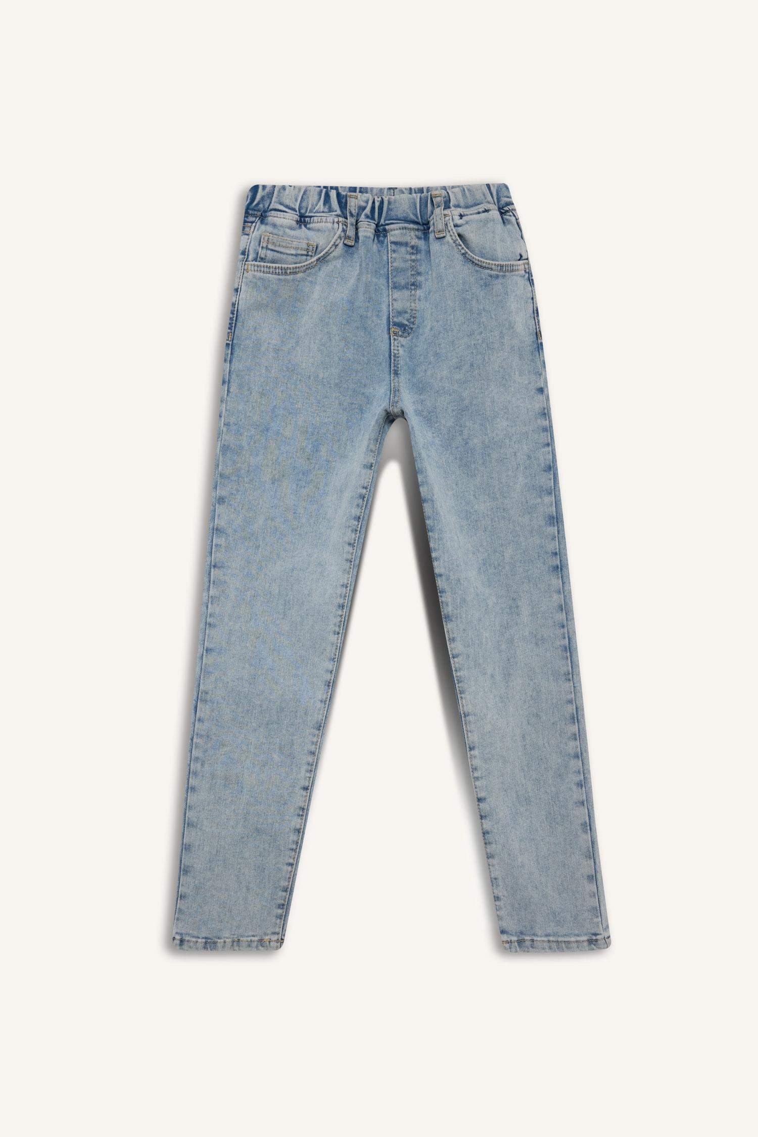 Erkek Çocuk Balloon Fit Düz Paça Jean Pantolon