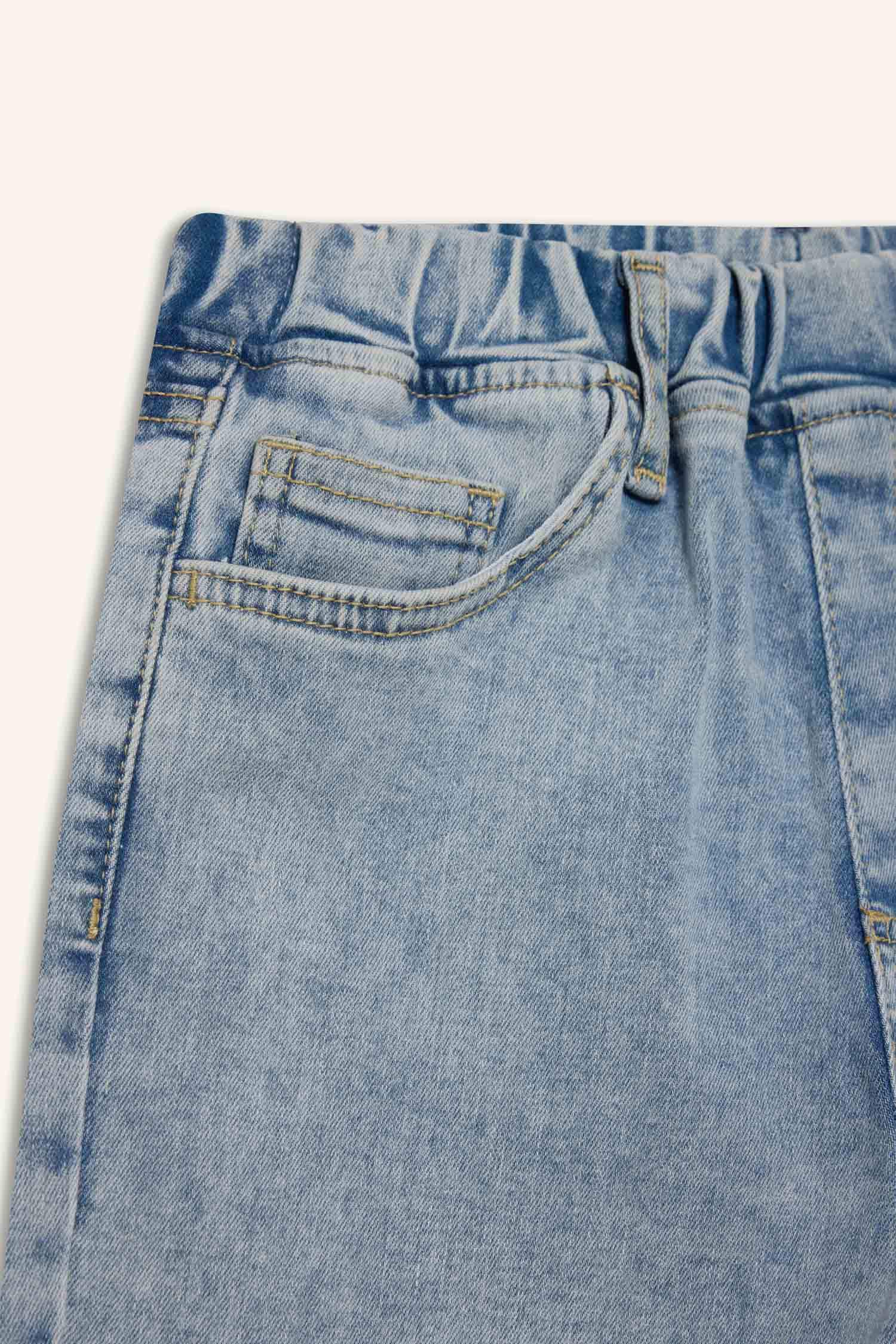 Erkek Çocuk Balloon Fit Düz Paça Jean Pantolon