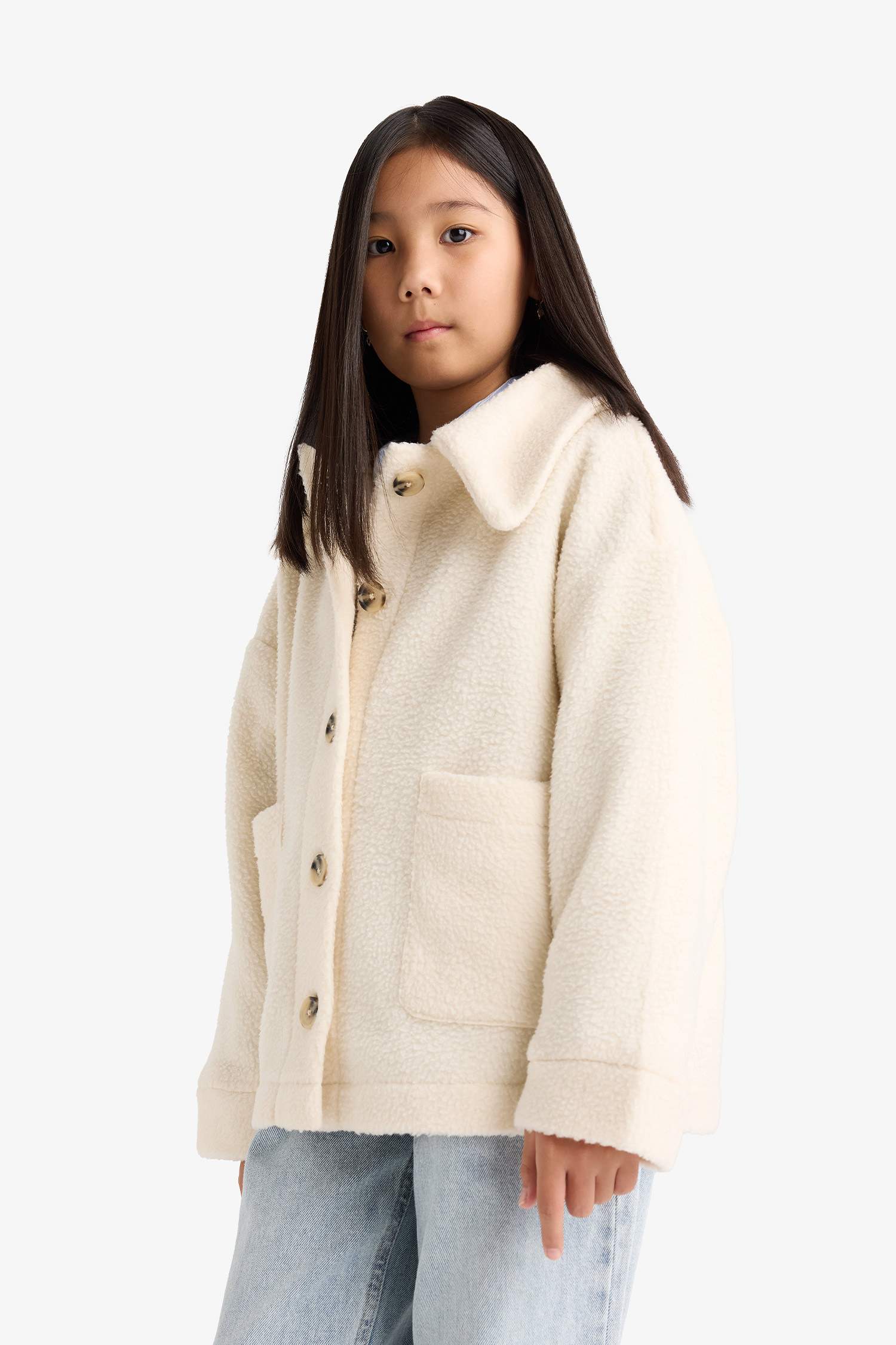 Kız Çocuk Uzun Kollu Pelüş Gömlek 