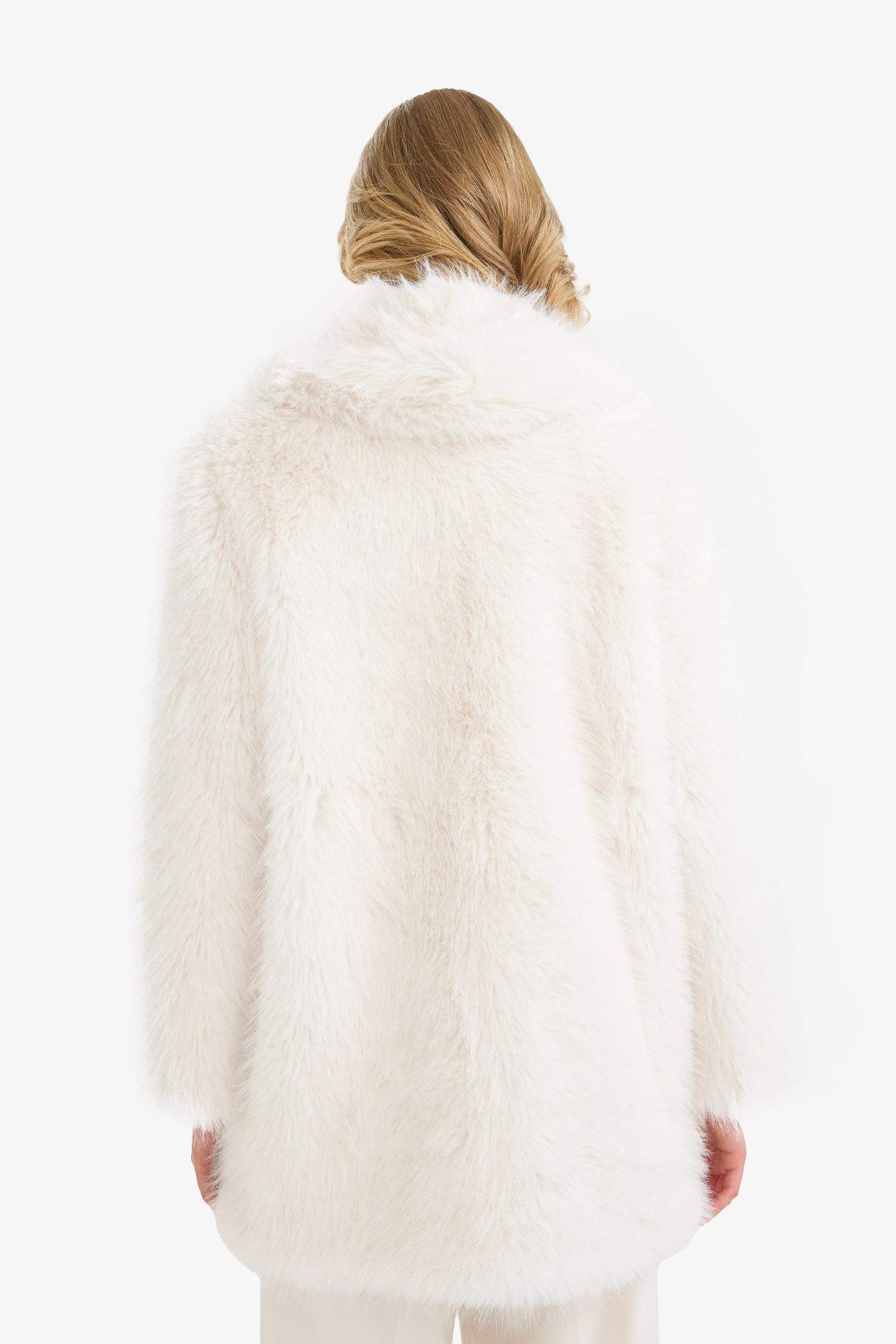 Regular Fit Fermuarlı Suni Kürk Mont