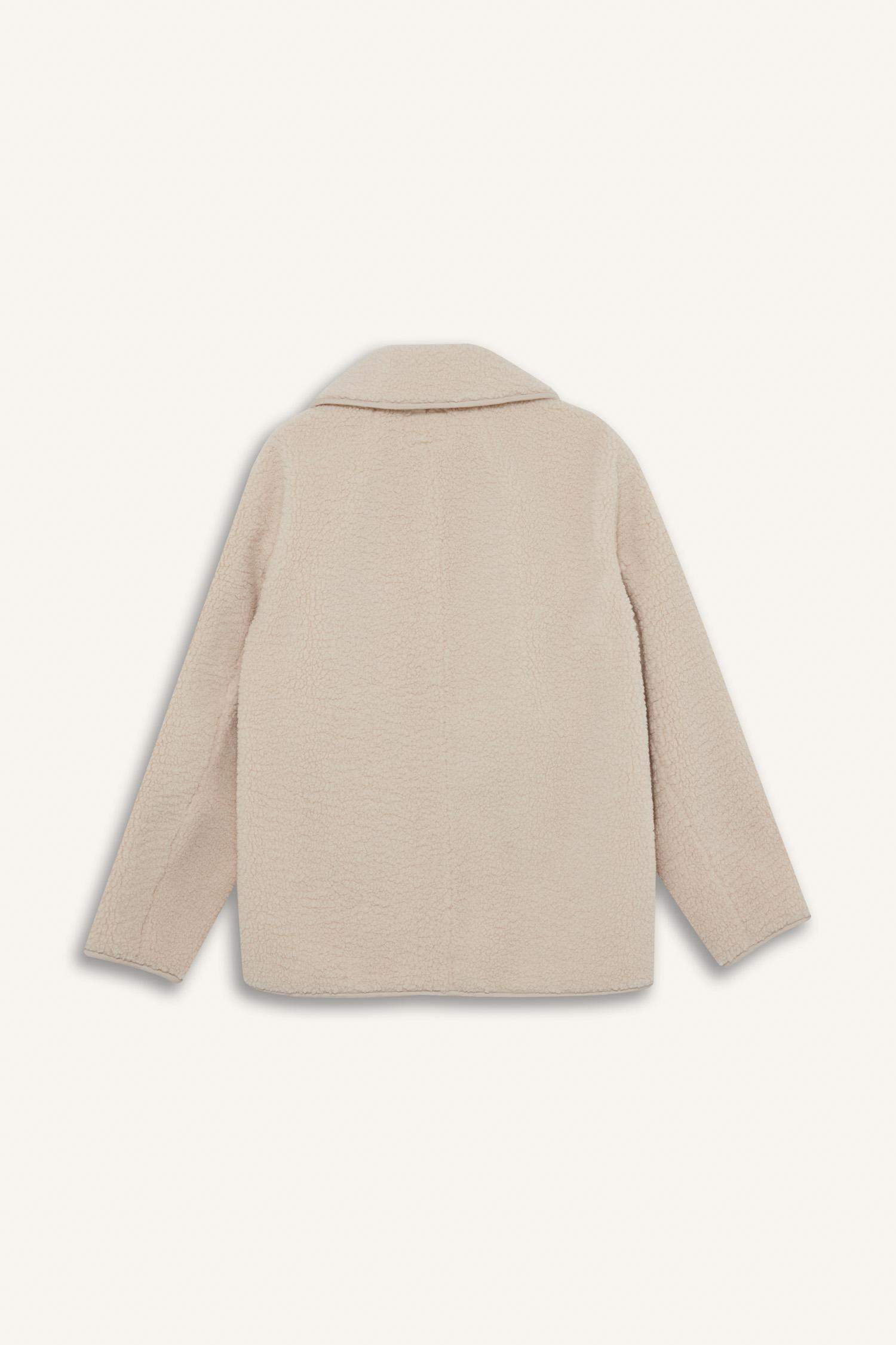 Regular Fit Düğmeli Pelüş Mont