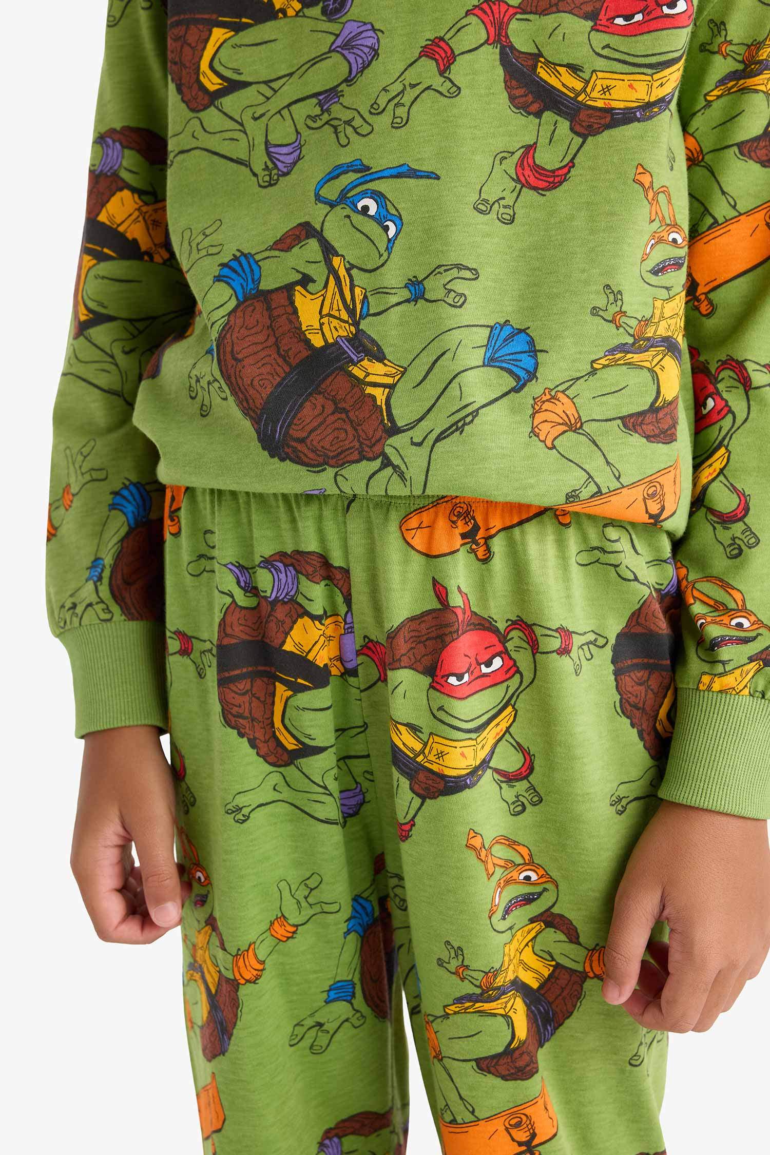 Erkek Çocuk Teenage Mutant Ninja Turtles:Mutant Mayhem Pijama Takımı Uzun Kollu Üst uzun Alt