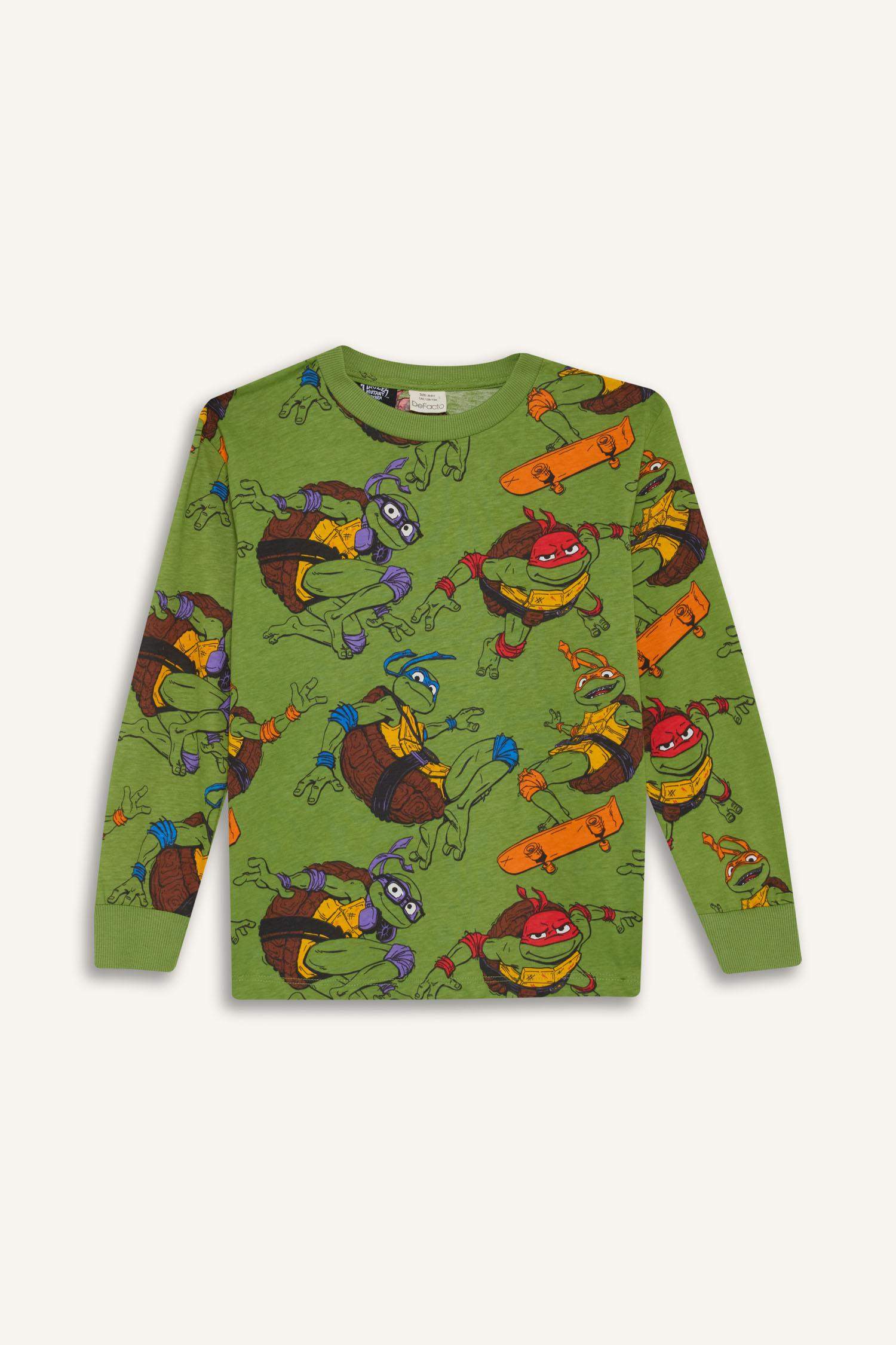 Erkek Çocuk Teenage Mutant Ninja Turtles:Mutant Mayhem Pijama Takımı Uzun Kollu Üst uzun Alt