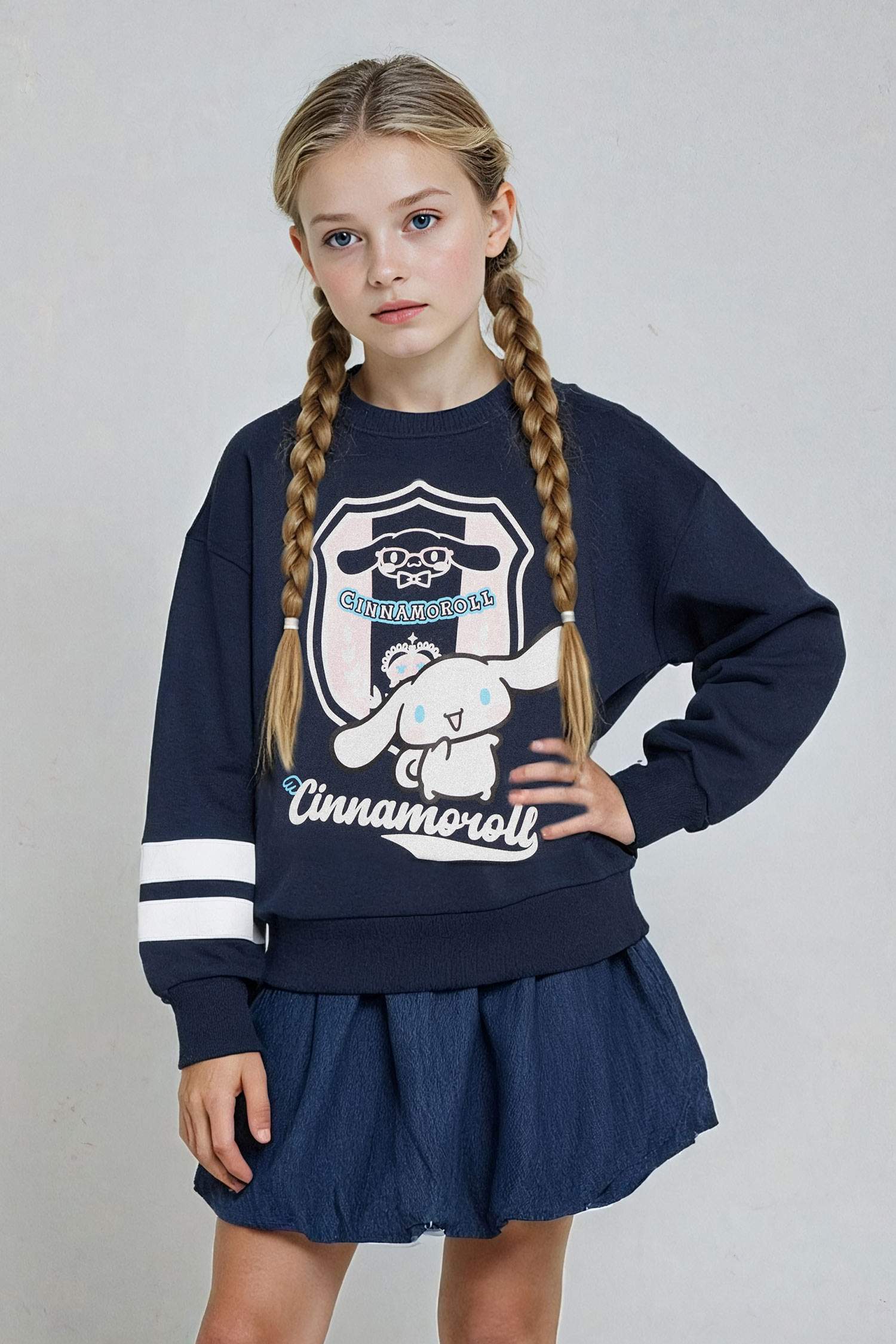 Girl Hello Kitty Oversize Fit Crew Neck Sweatshirt