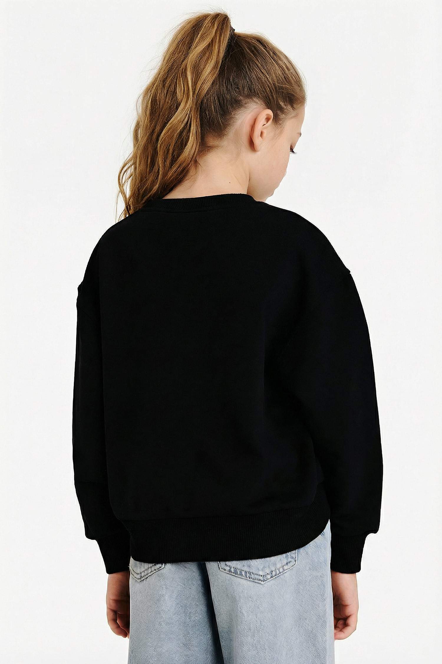 Kız Çocuk NBA Brooklyn Nets Oversize Geniş Kalıp Bisiklet Yaka Sweatshirt