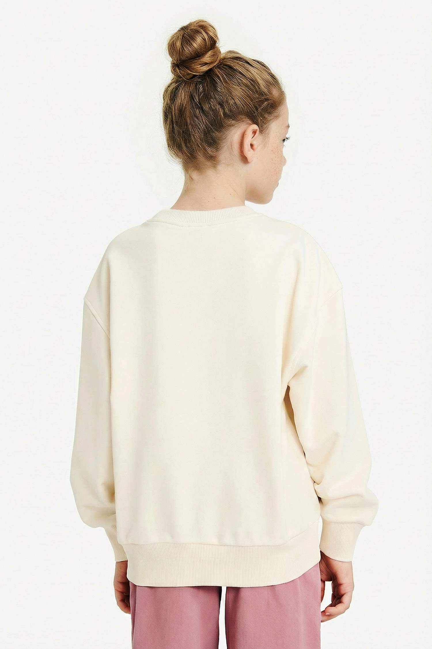 Kız Çocuk NBA Oversize Geniş Kalıp Bisiklet Yaka Sweatshirt