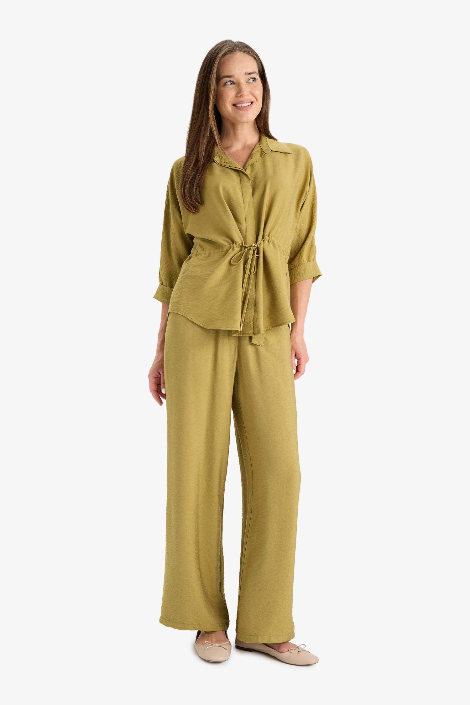 Straight Wide Leg Trousers