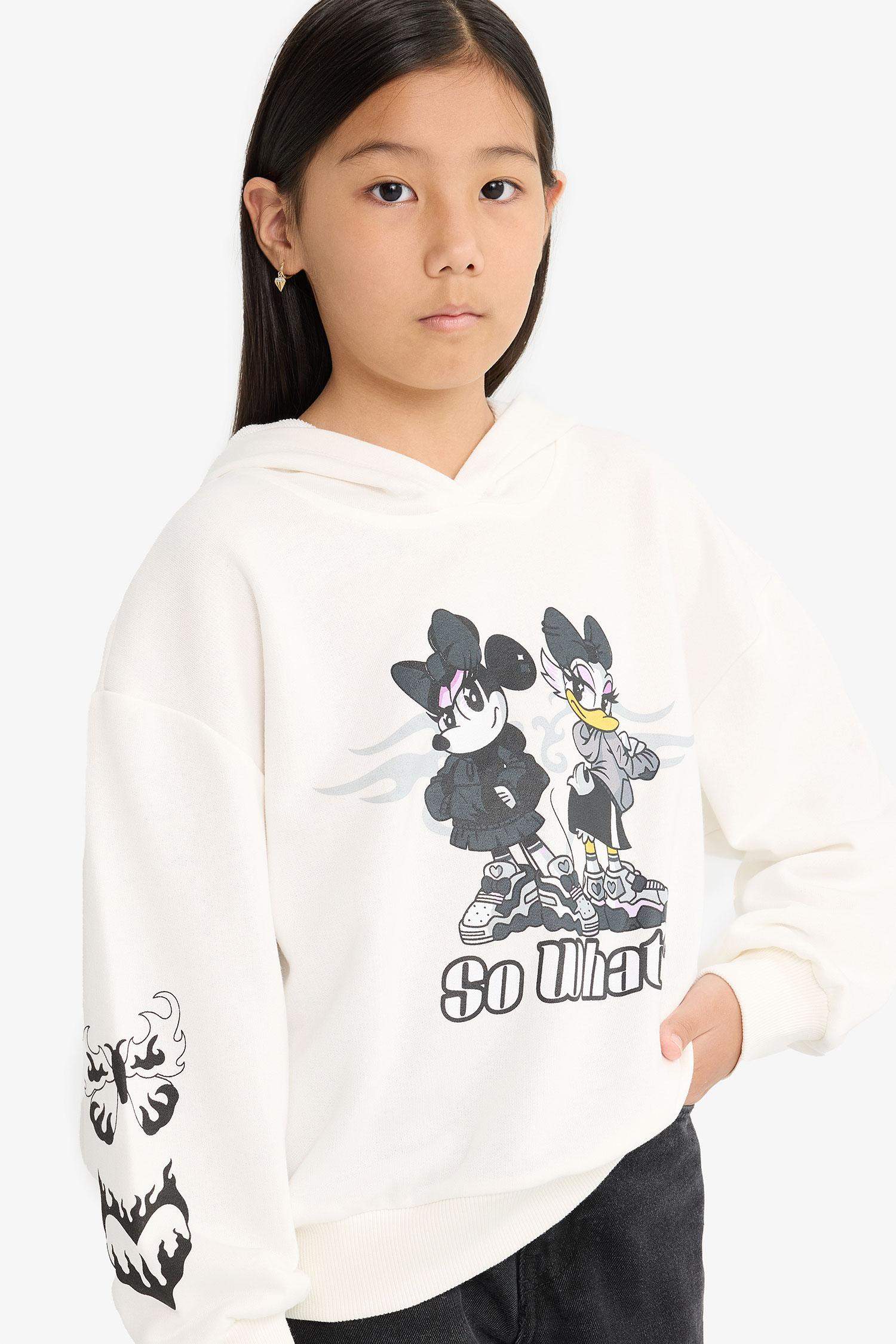 Girl Disney Mickey & Minnie Oversize Fit Hooded Sweatshirt