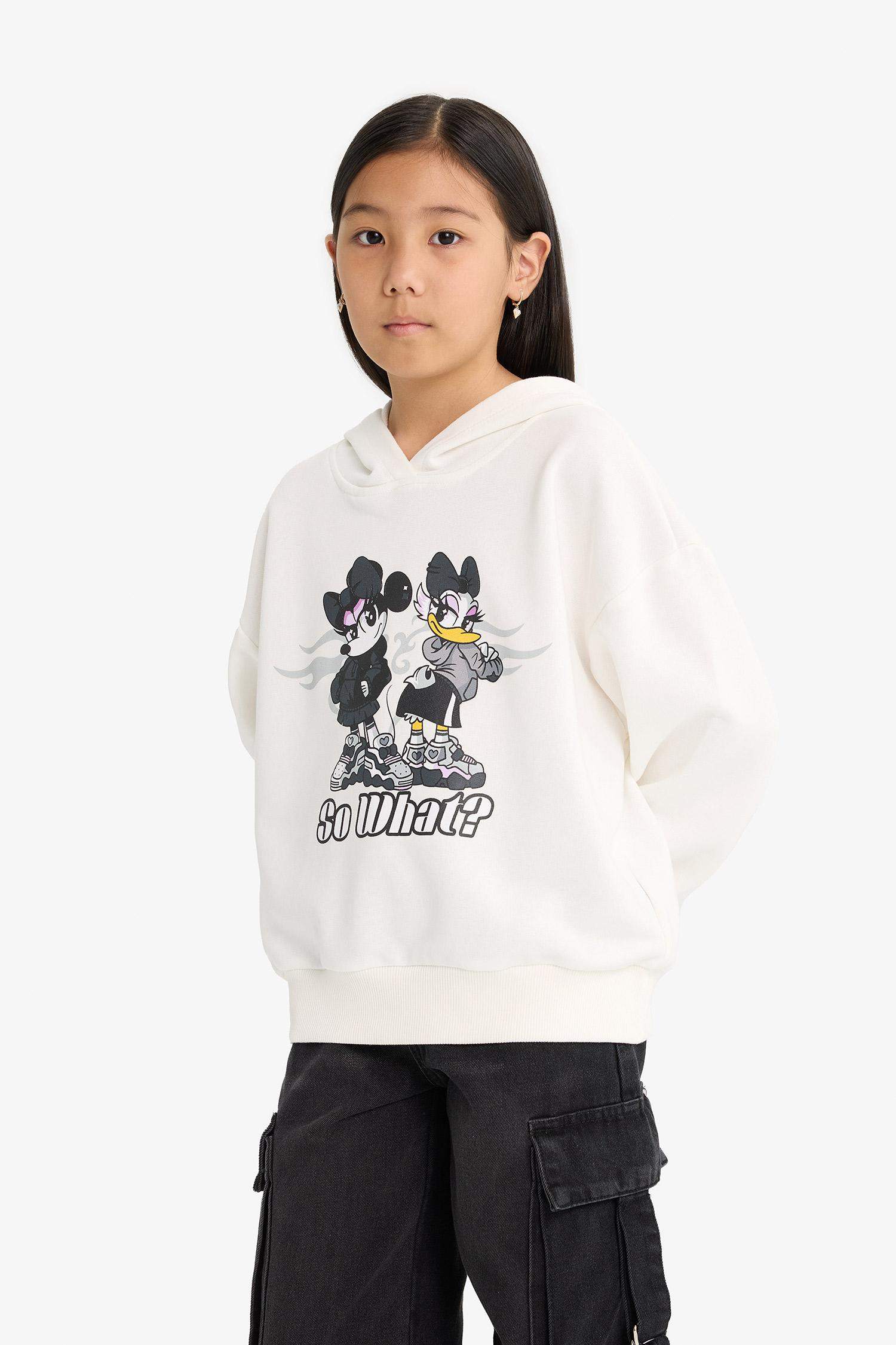 Girl Disney Mickey & Minnie Oversize Fit Hooded Sweatshirt