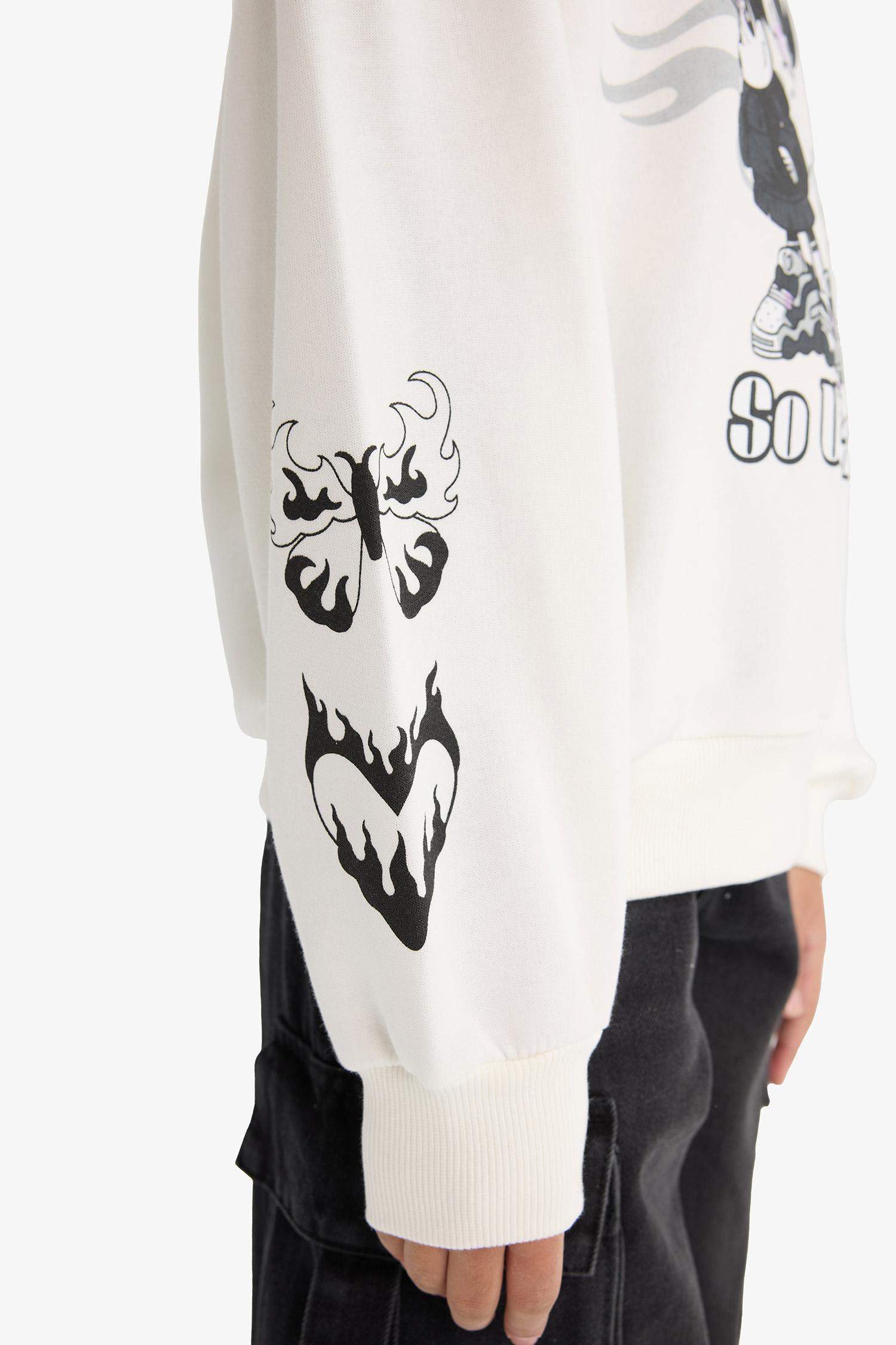 Girl Disney Mickey & Minnie Oversize Fit Hooded Sweatshirt