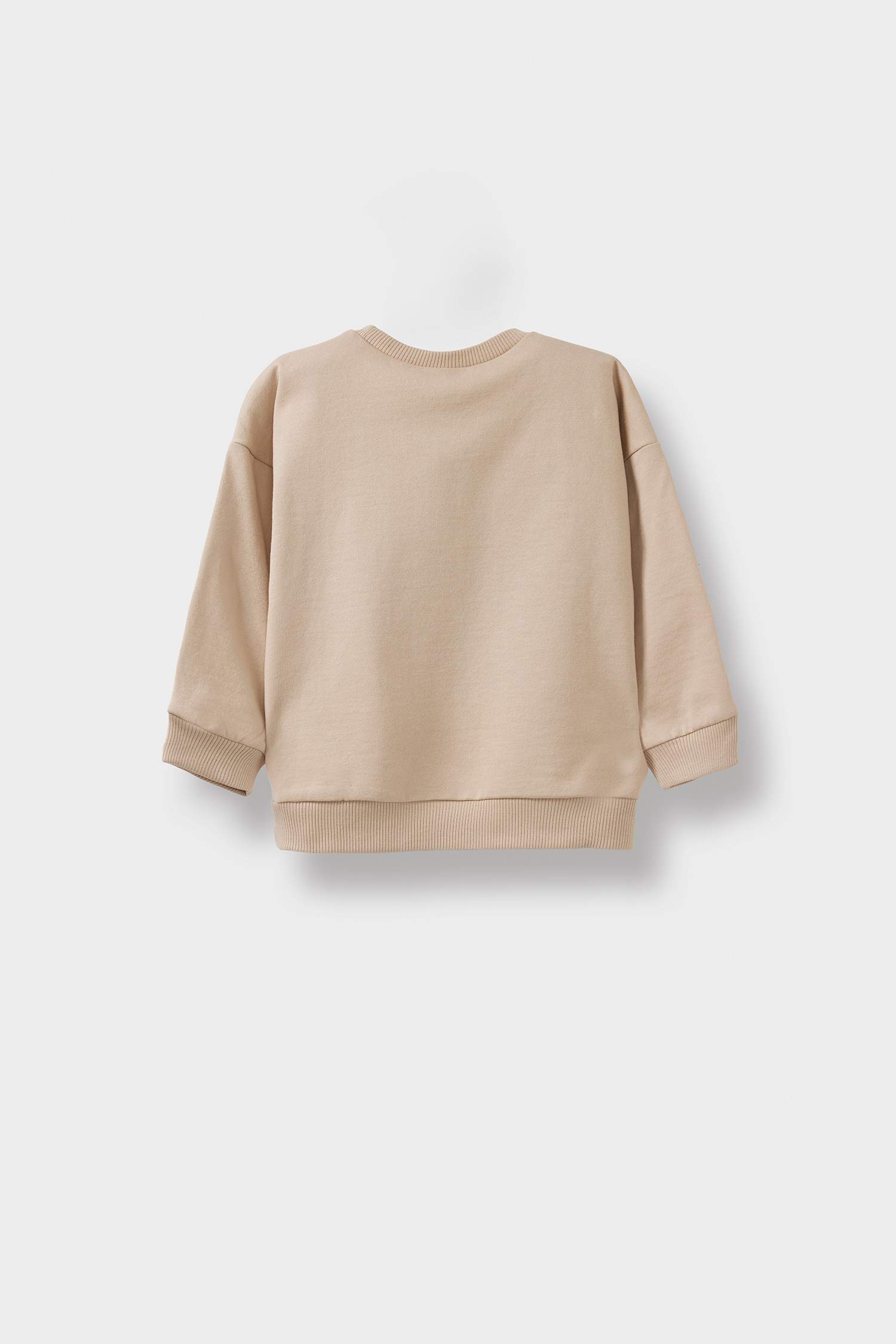 سويت شيرت ولادي بطبعة شعار قصة عادية ببطانة ناعمة - قطعتين