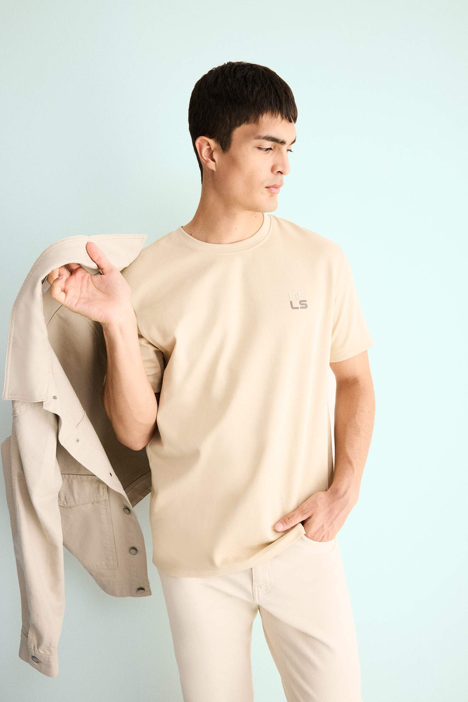 Regular Fit Crew Neck Slogan Pattern Short Sleeve T-Shirt