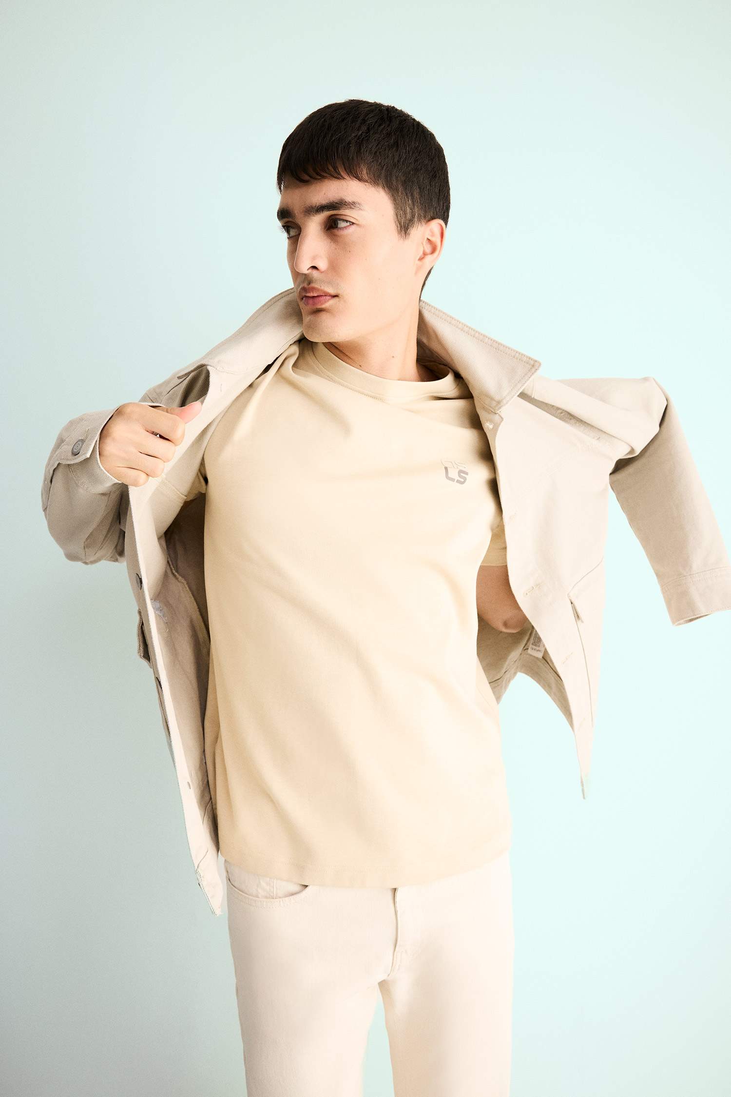 Regular Fit Crew Neck Slogan Pattern Short Sleeve T-Shirt