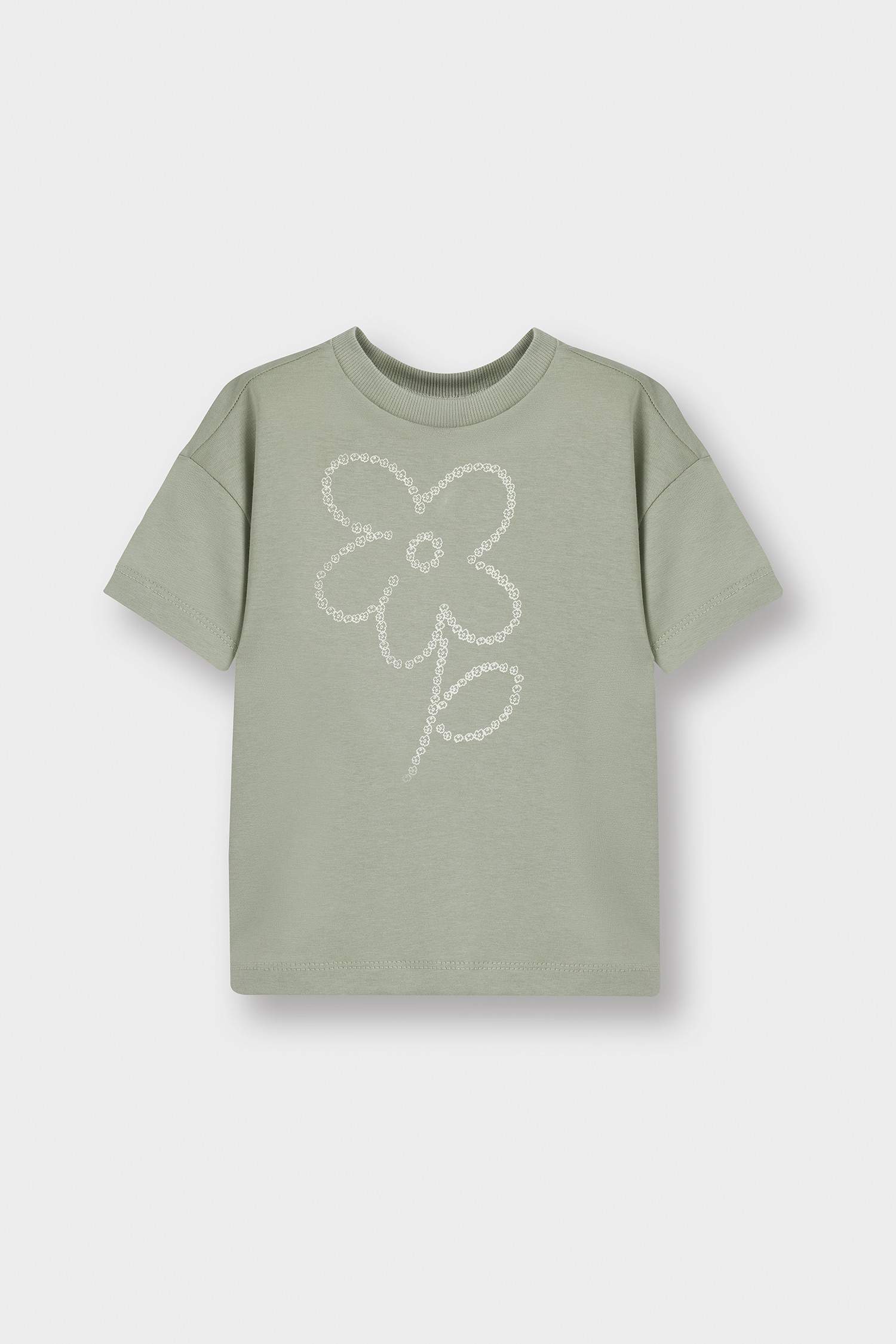 Girl Regular Fit Crew Neck Floral T-Shirt