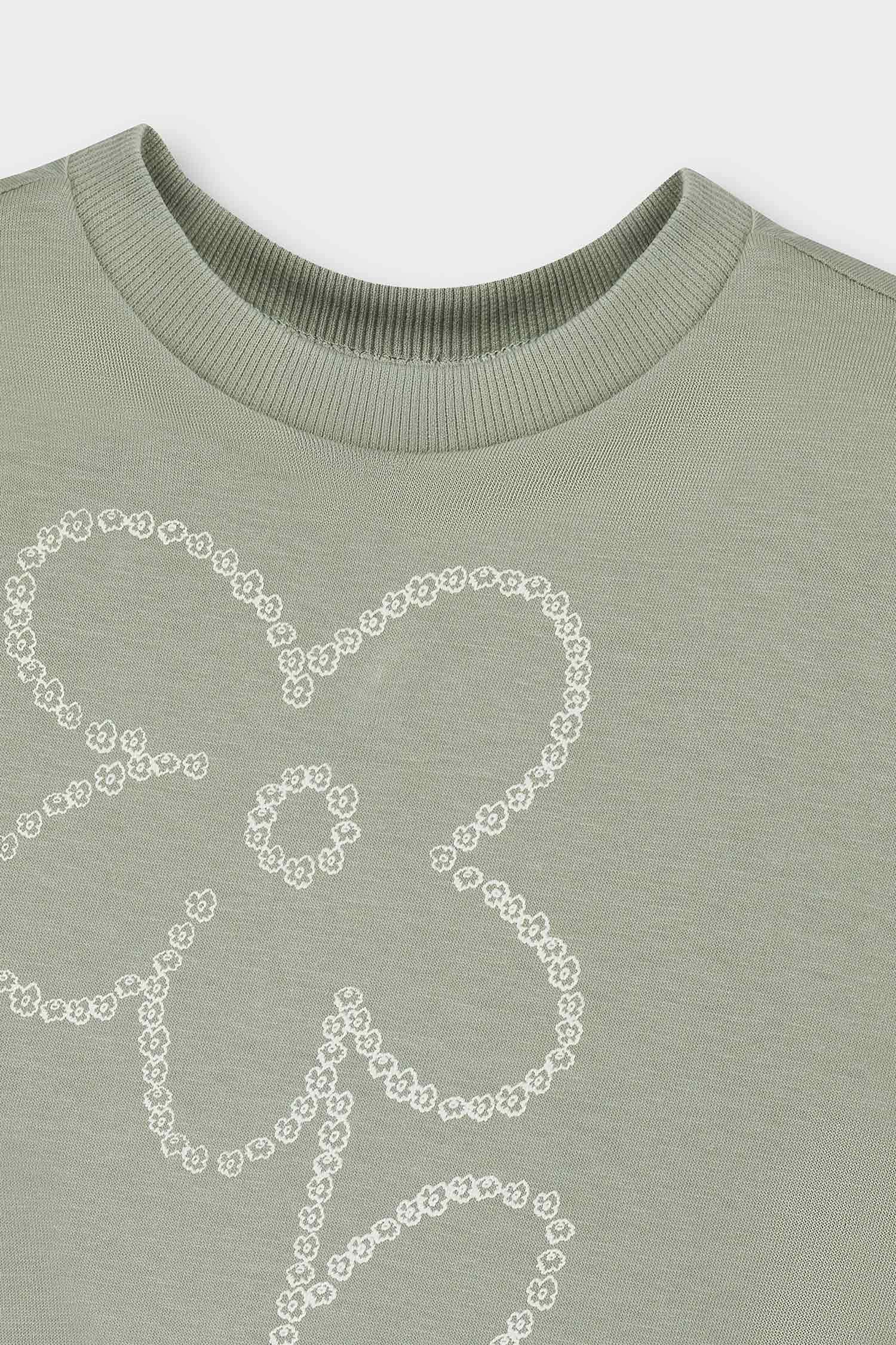 Girl Regular Fit Crew Neck Floral T-Shirt