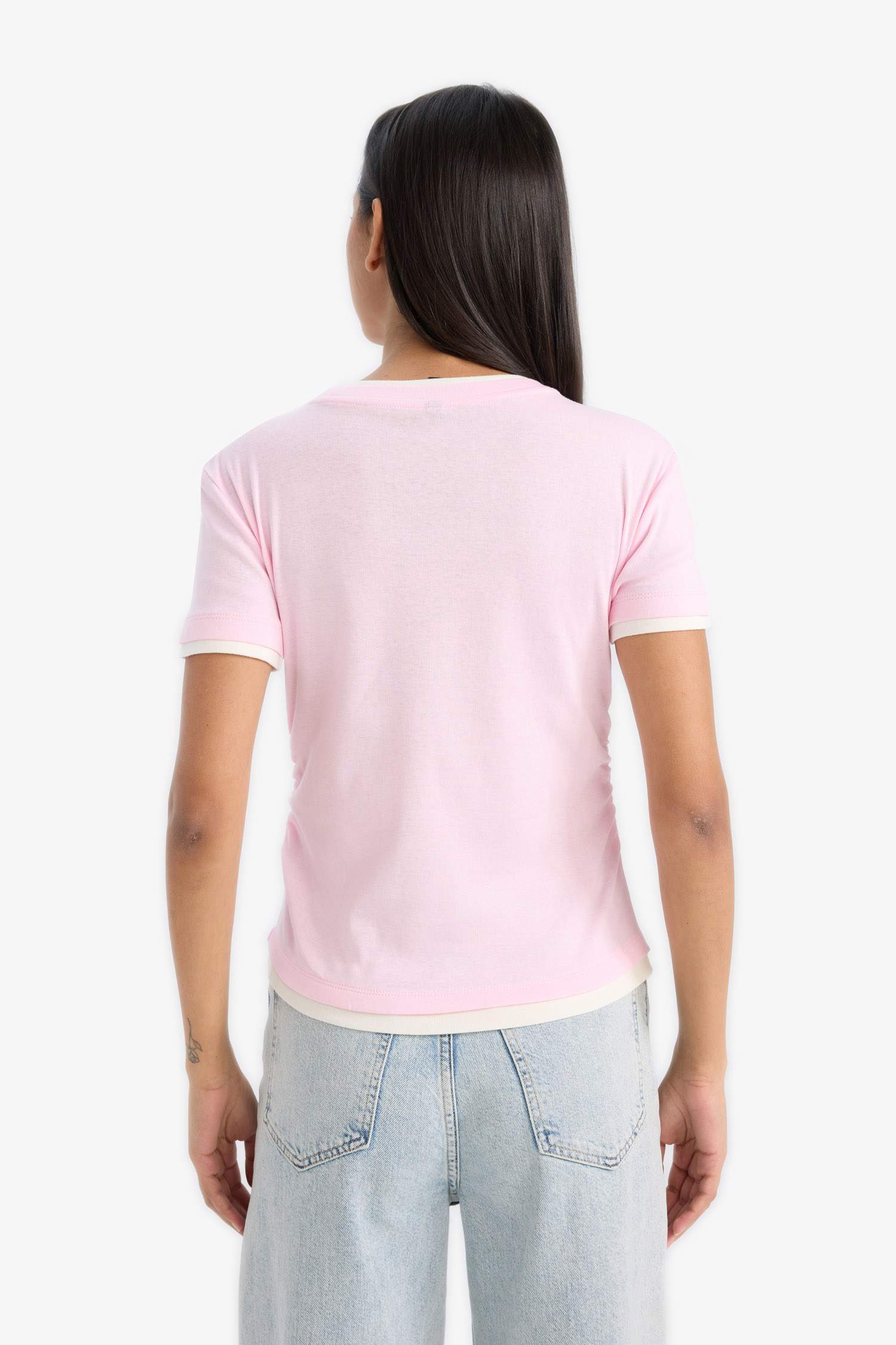Slim Fit Crew Neck Ribbed Short Sleeve T-Shirt
